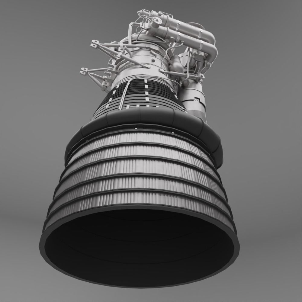 F-1 Rocket Engine 3D model_7