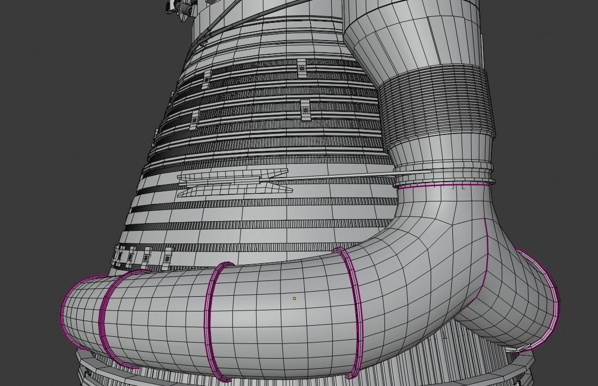 F-1 Rocket Engine 3D model_15