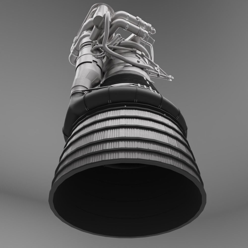 F-1 Rocket Engine 3D model_8