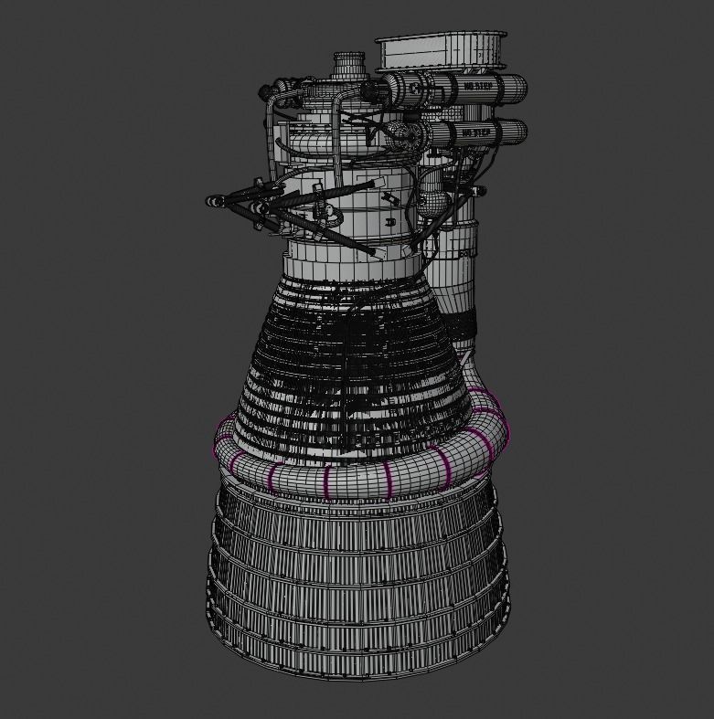F-1 Rocket Engine 3D model_10