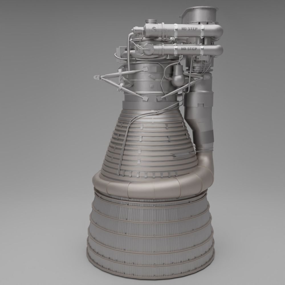 F-1 Rocket Engine 3D model_6