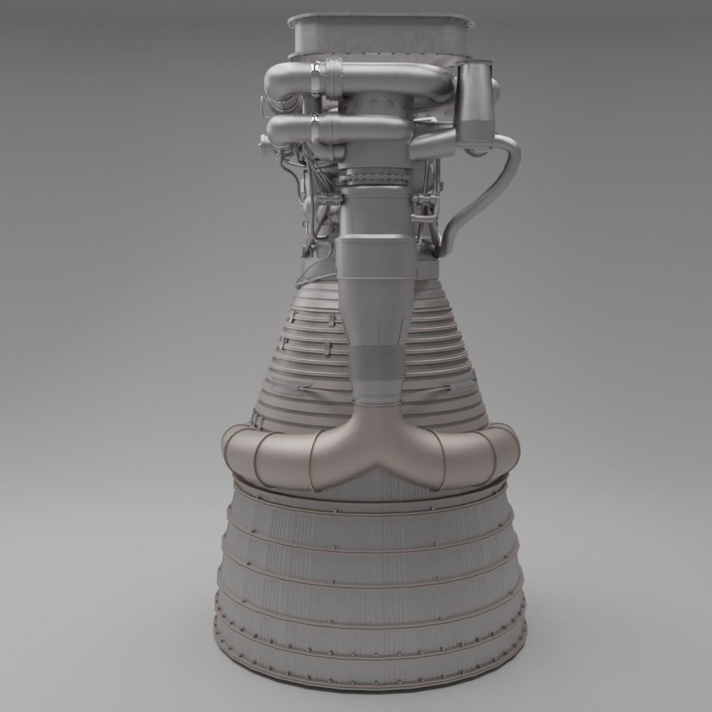 F-1 Rocket Engine 3D model_1