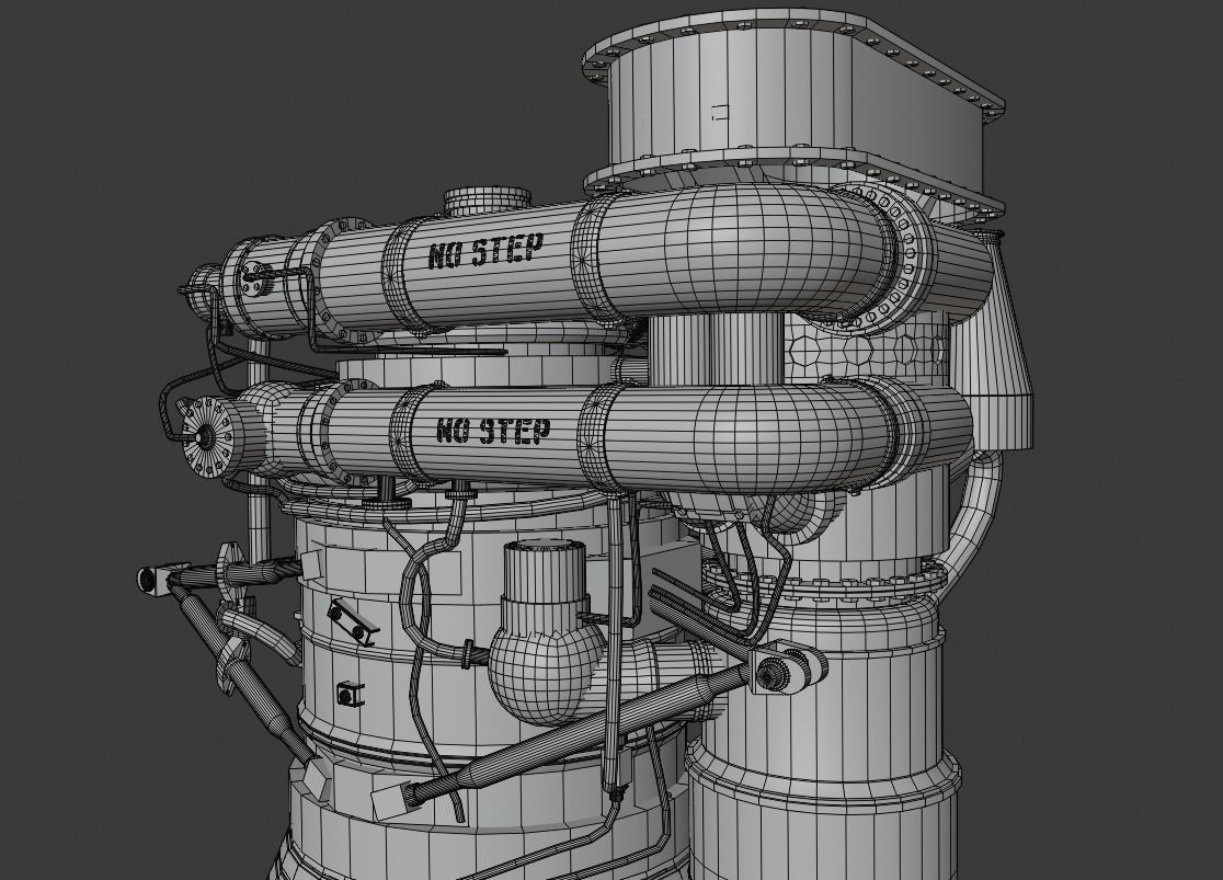 F-1 Rocket Engine 3D model_12