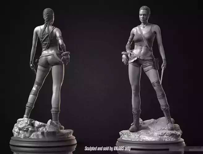 Angelina Jolie - Lara Croft STL 3D print model