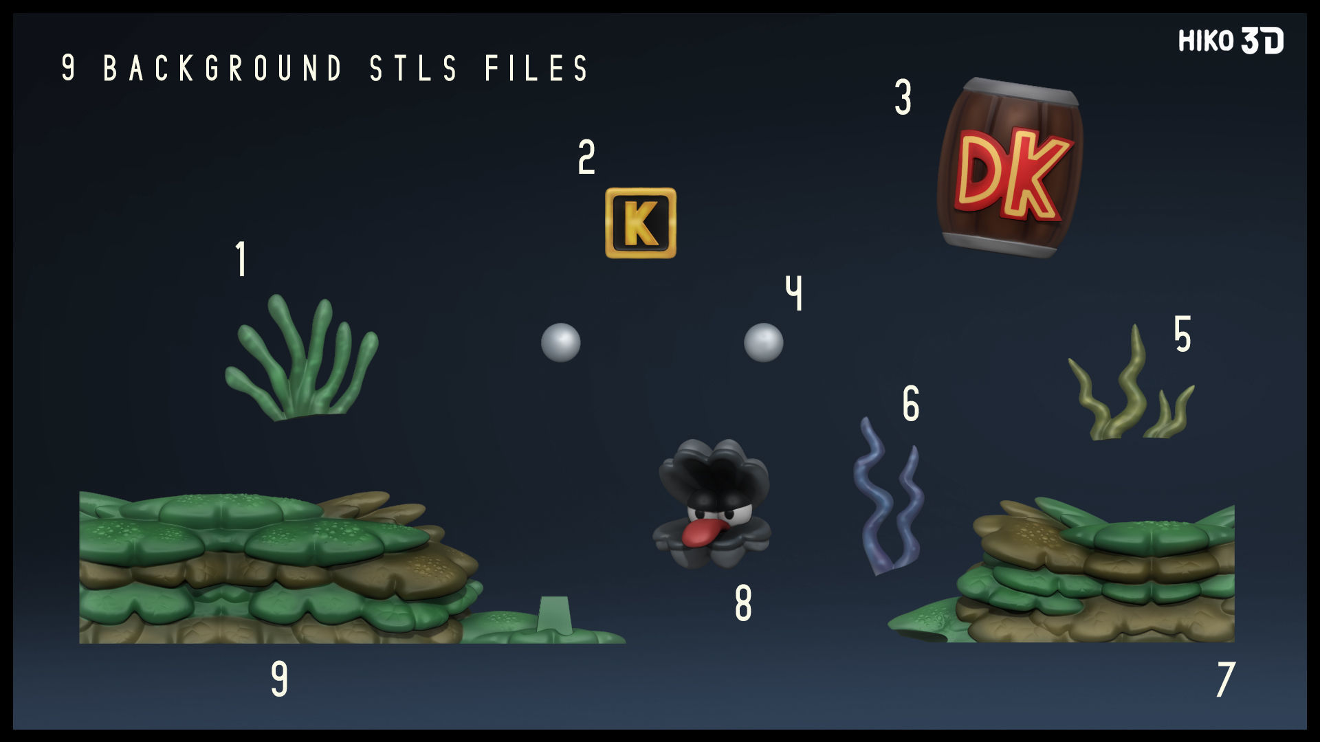 Shadowbox Donkey Kong - Aquatic Ambiece - 3D Print Fan Art 3D print model_13