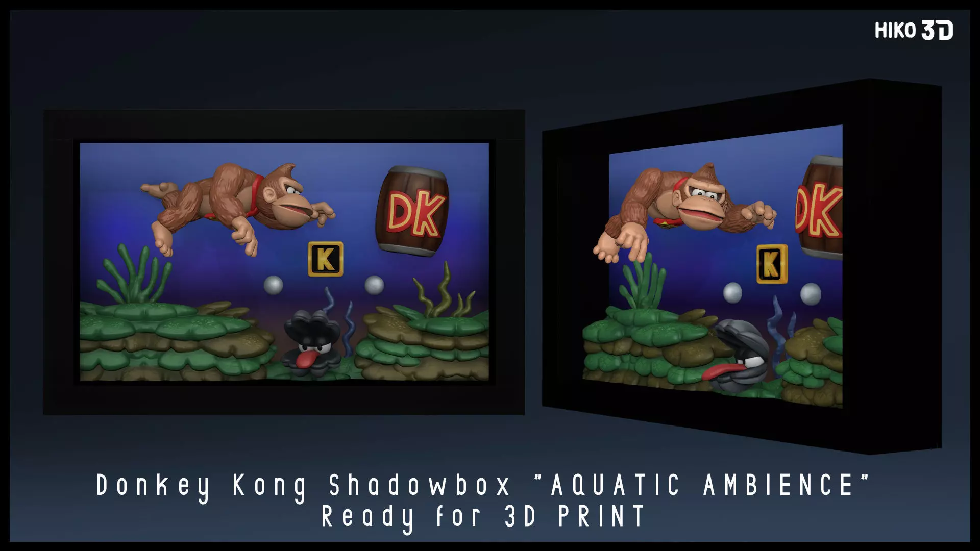 Shadowbox Donkey Kong - Aquatic Ambiece - 3D Print Fan Art 3D print model_0