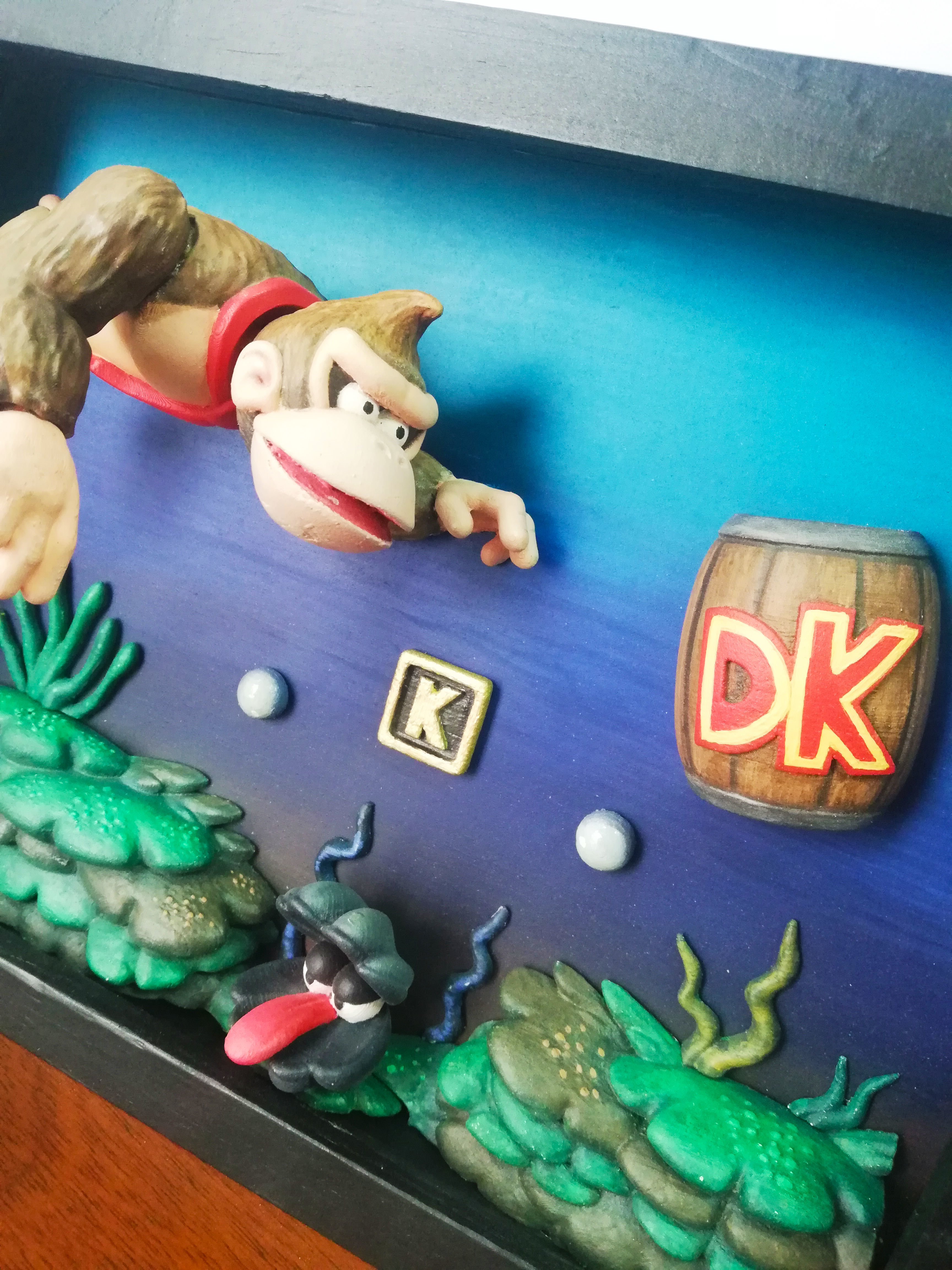 Shadowbox Donkey Kong - Aquatic Ambiece - 3D Print Fan Art 3D print model_6