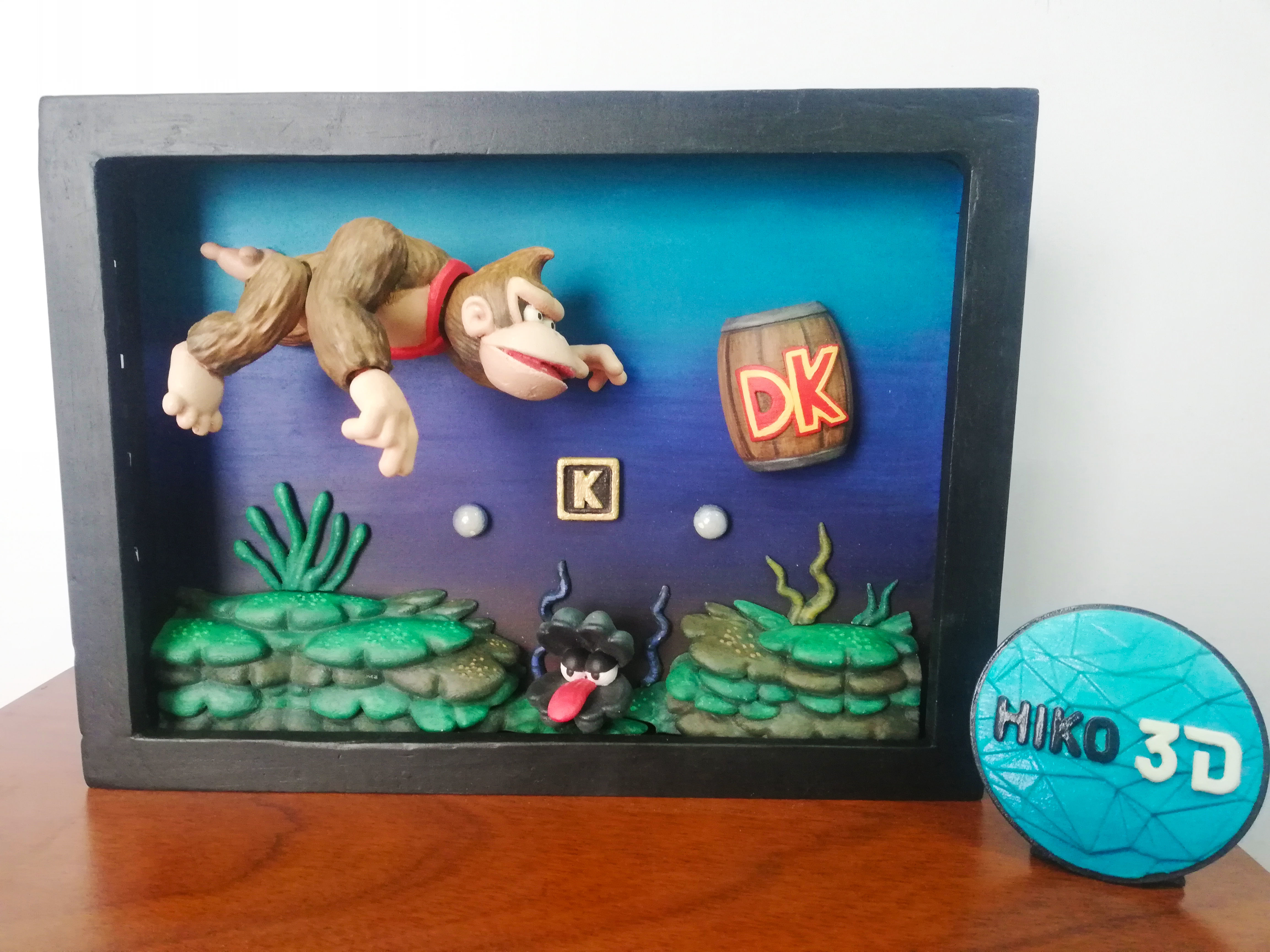 Shadowbox Donkey Kong - Aquatic Ambiece - 3D Print Fan Art 3D print model_2