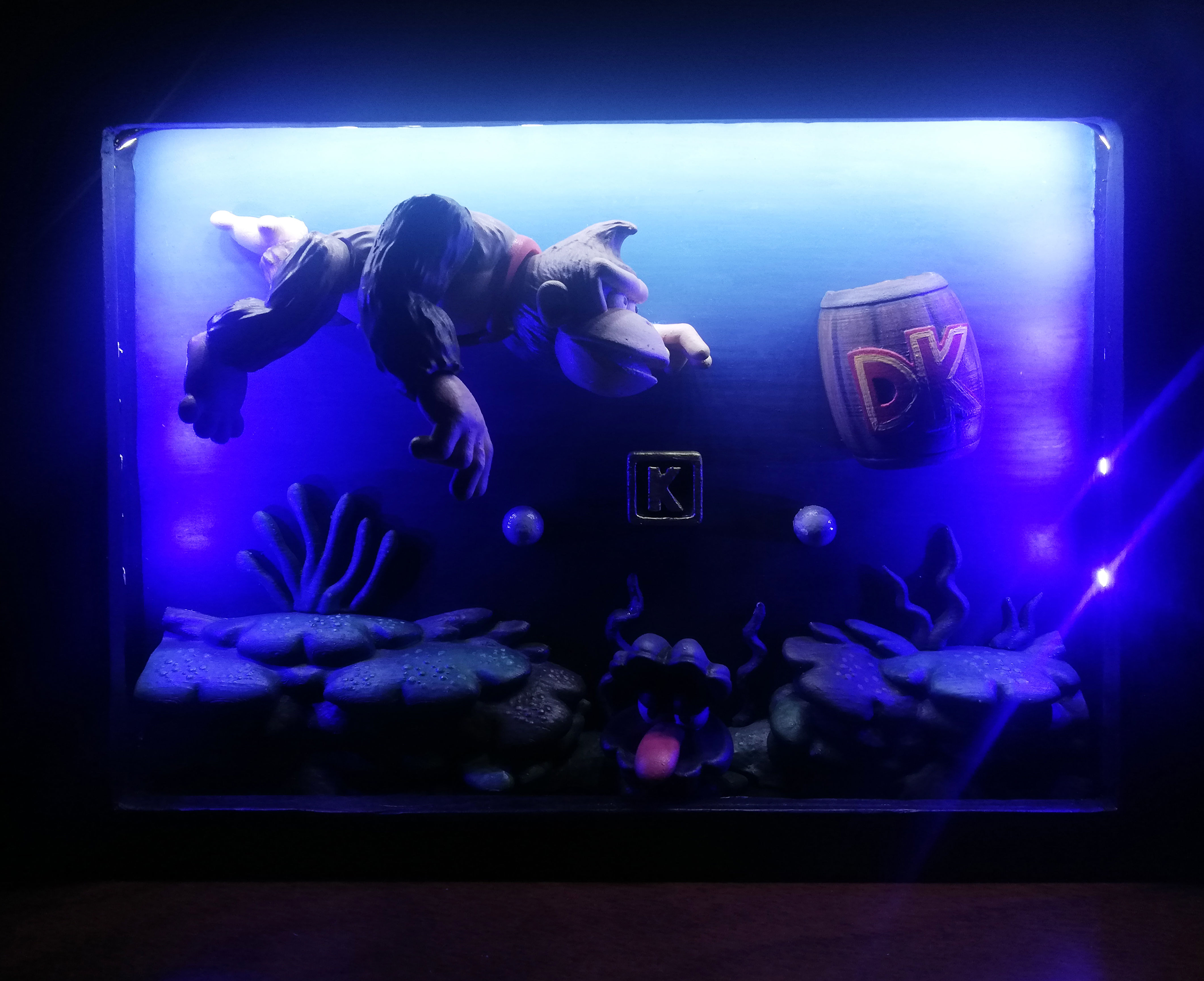 Shadowbox Donkey Kong - Aquatic Ambiece - 3D Print Fan Art 3D print model_3