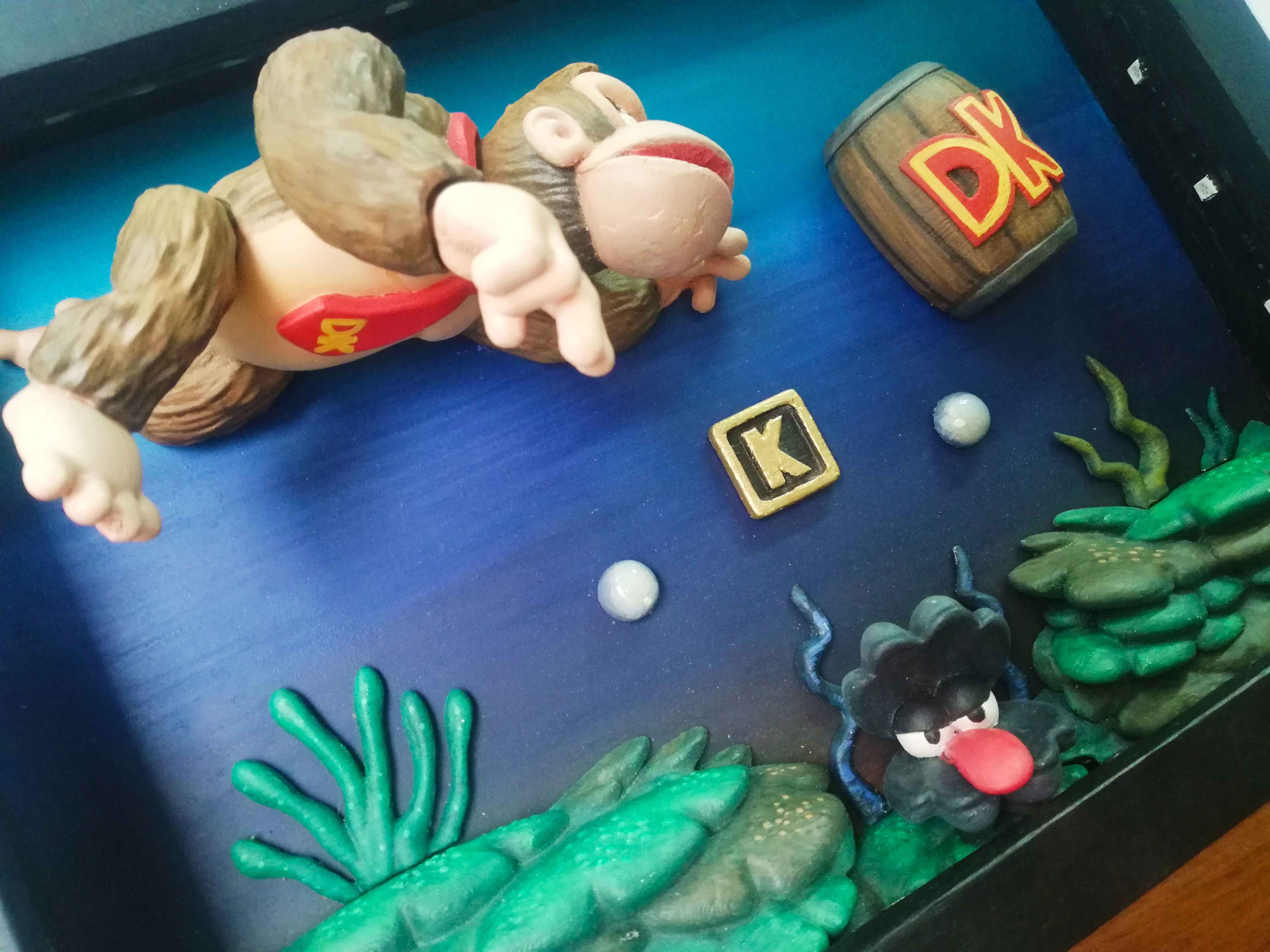 Shadowbox Donkey Kong - Aquatic Ambiece - 3D Print Fan Art 3D print model_7