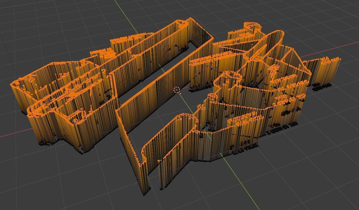 DSUcom building in orange 3D model_2
