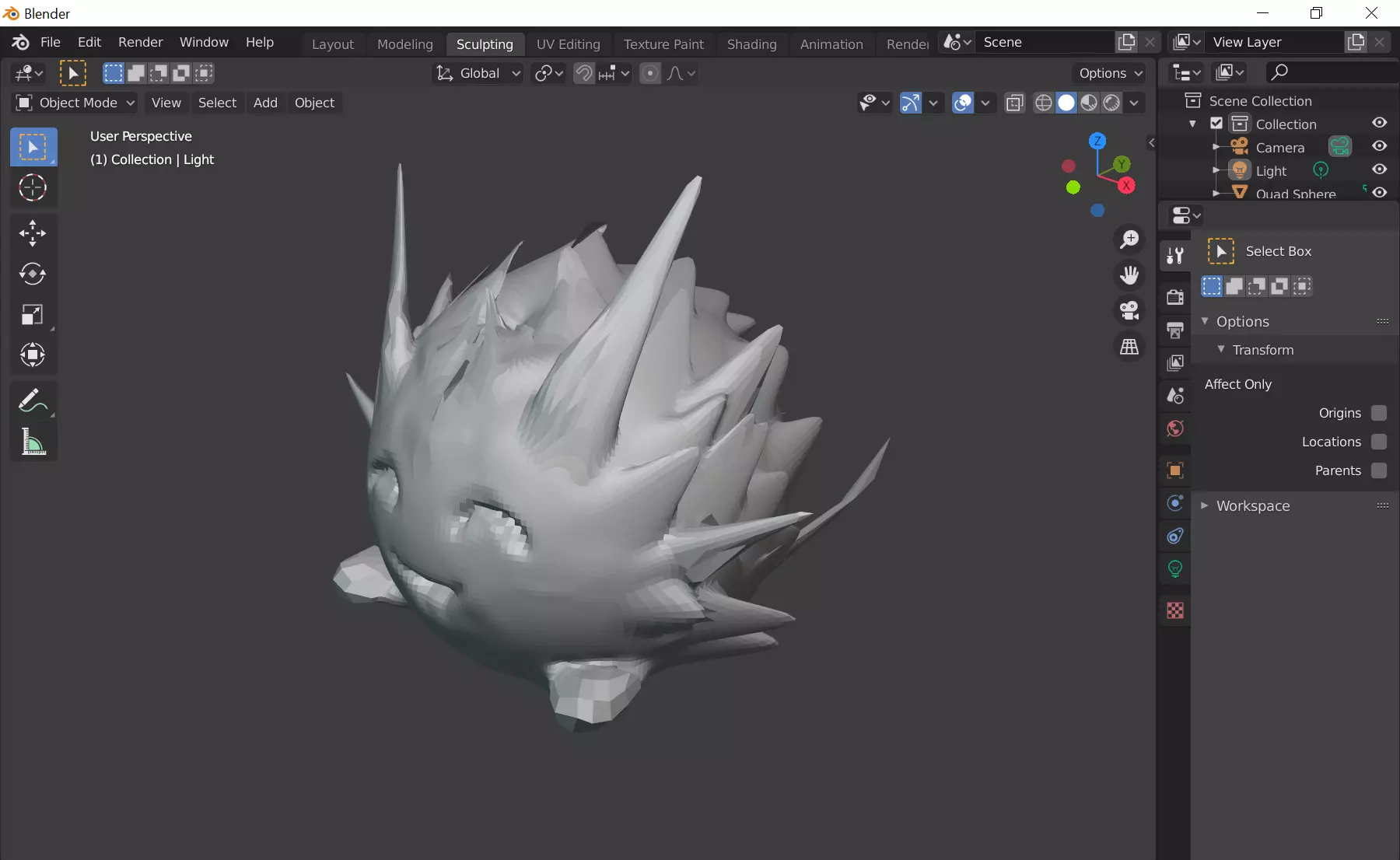 Spiky creature not purple 3D model_0