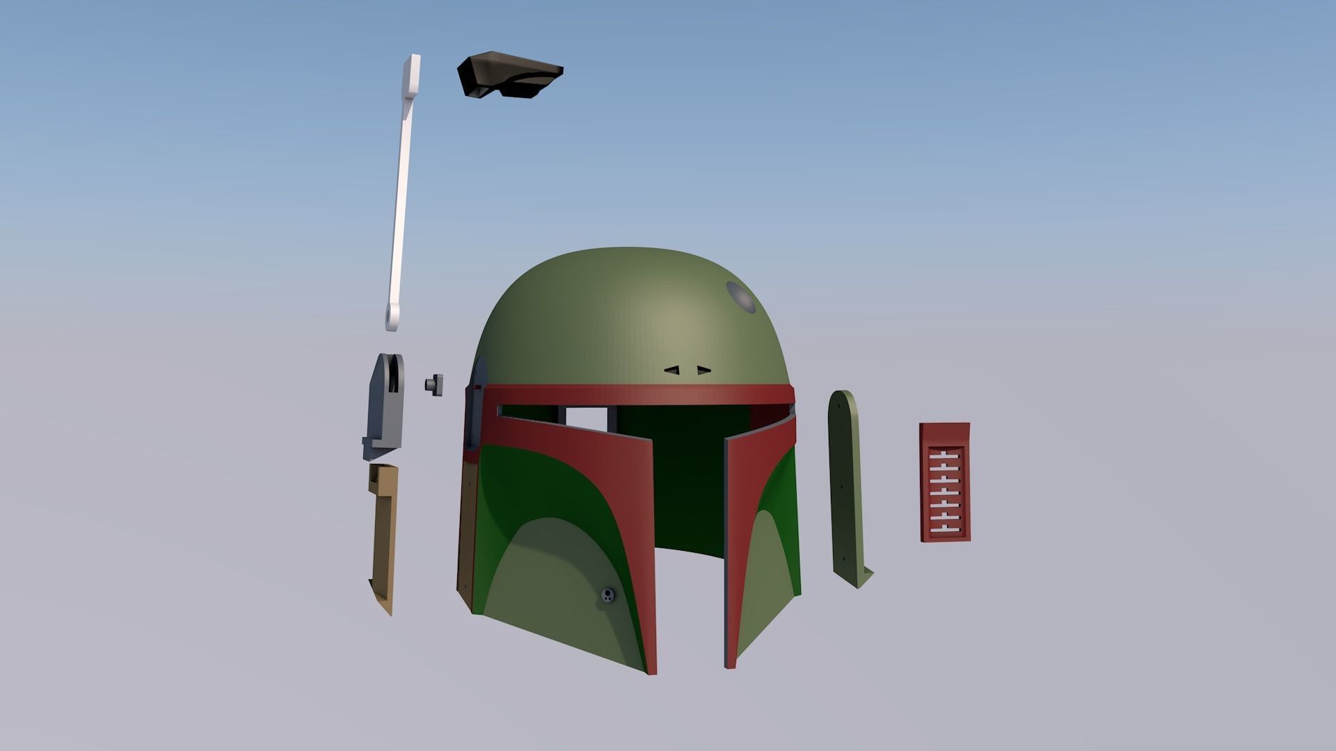 Boba fett Helmet 3D print model_7