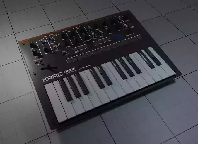 Midi Keyboard Low-poly 3D model