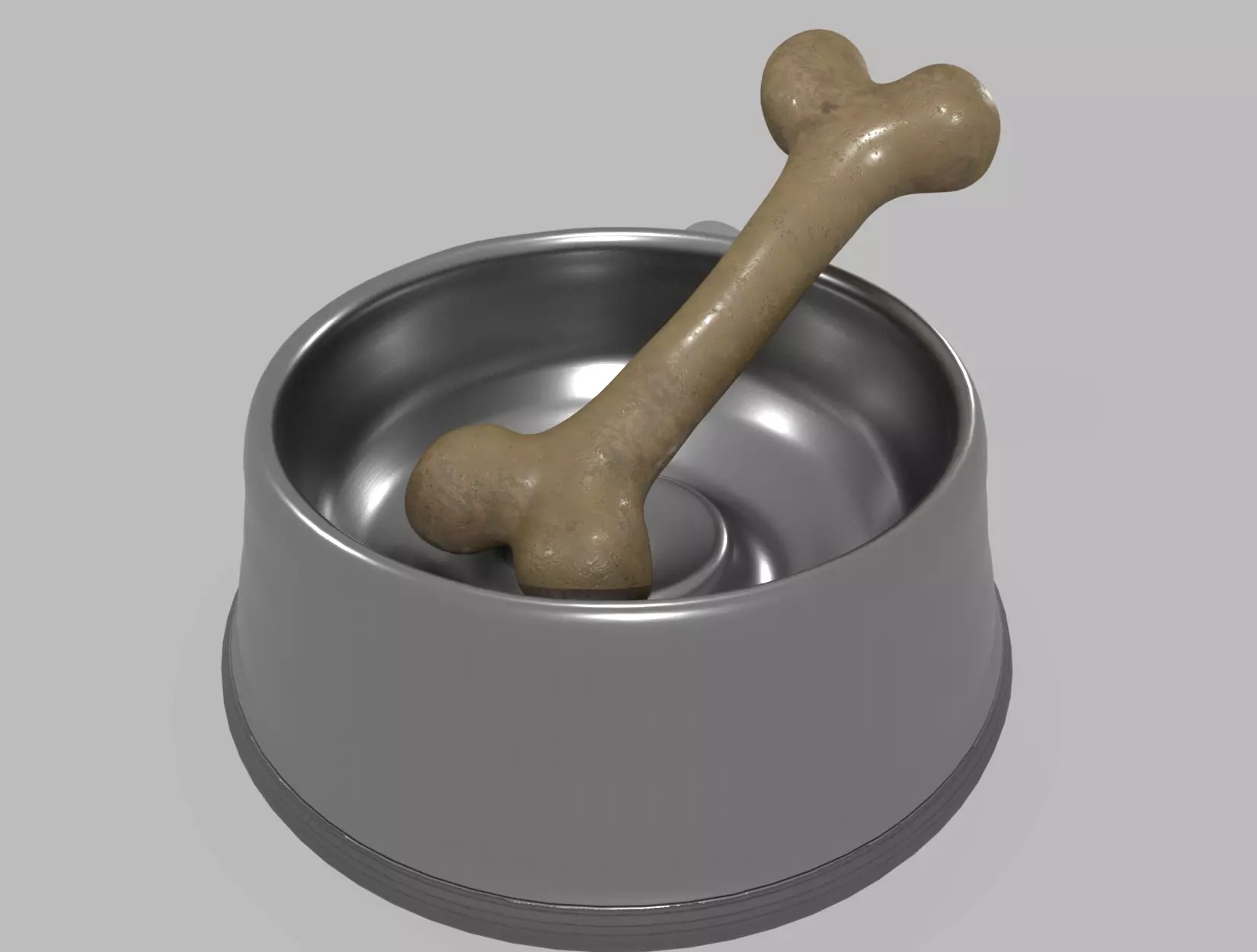 DOG BOWL WITH BONE 3D model