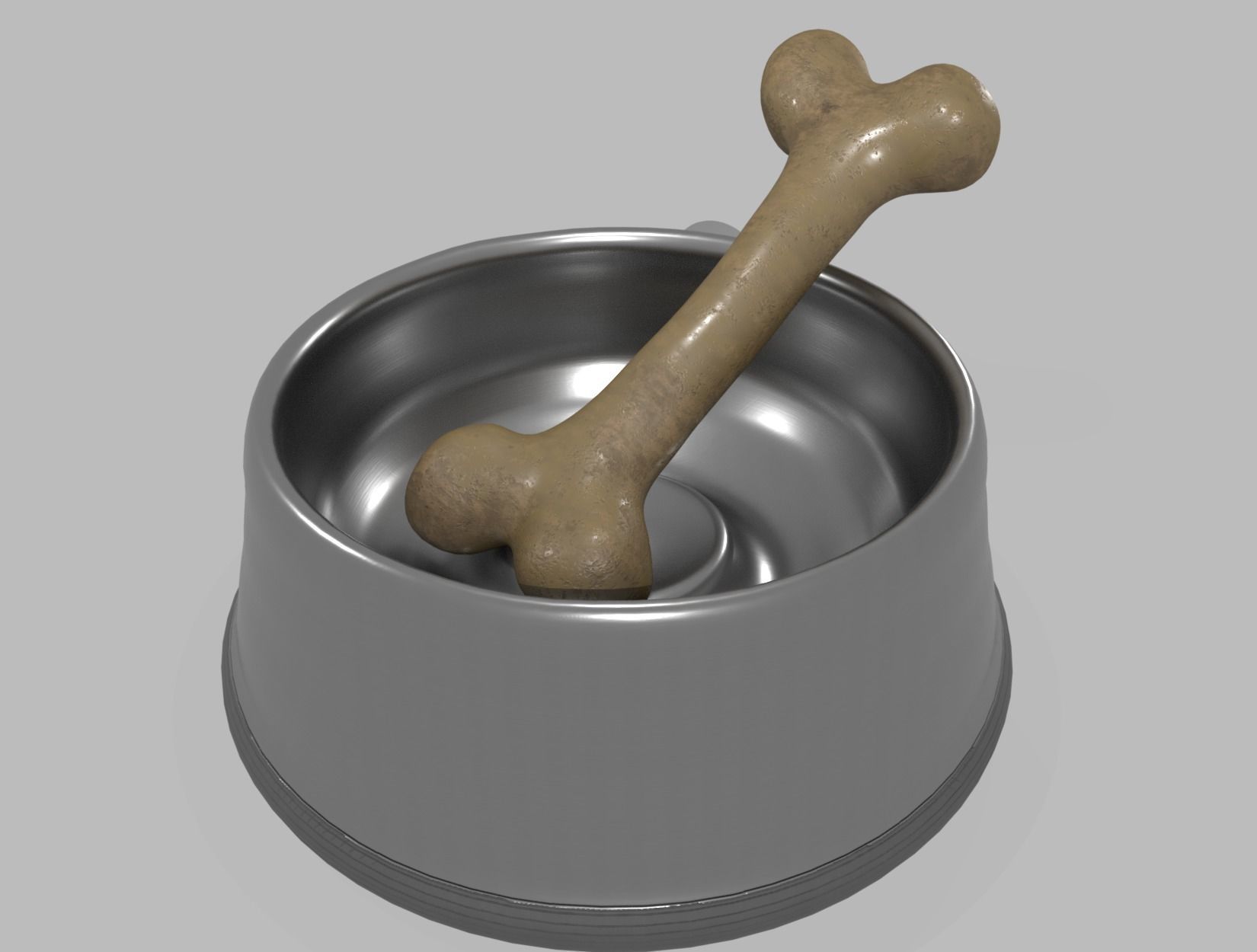DOG BOWL WITH BONE 3D model | CGTrader