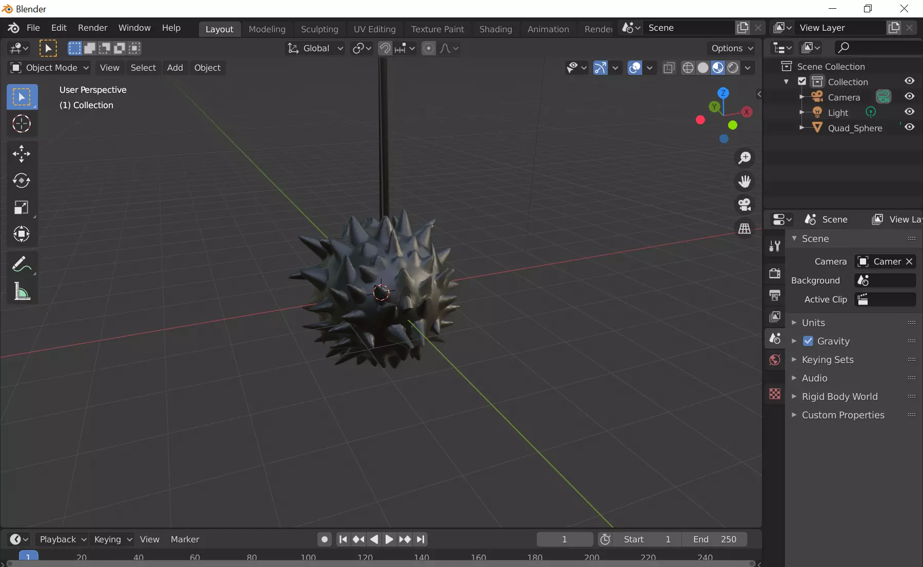 Spiked ball on stick Free 3D model