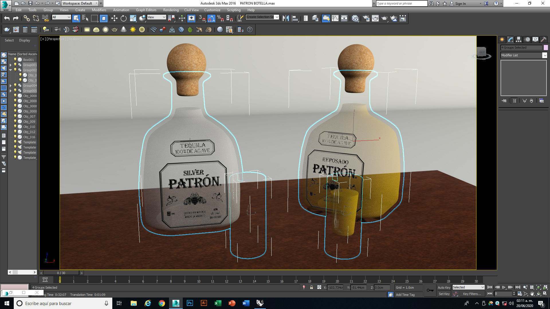 Tequila Patron Bottle 3D model_10