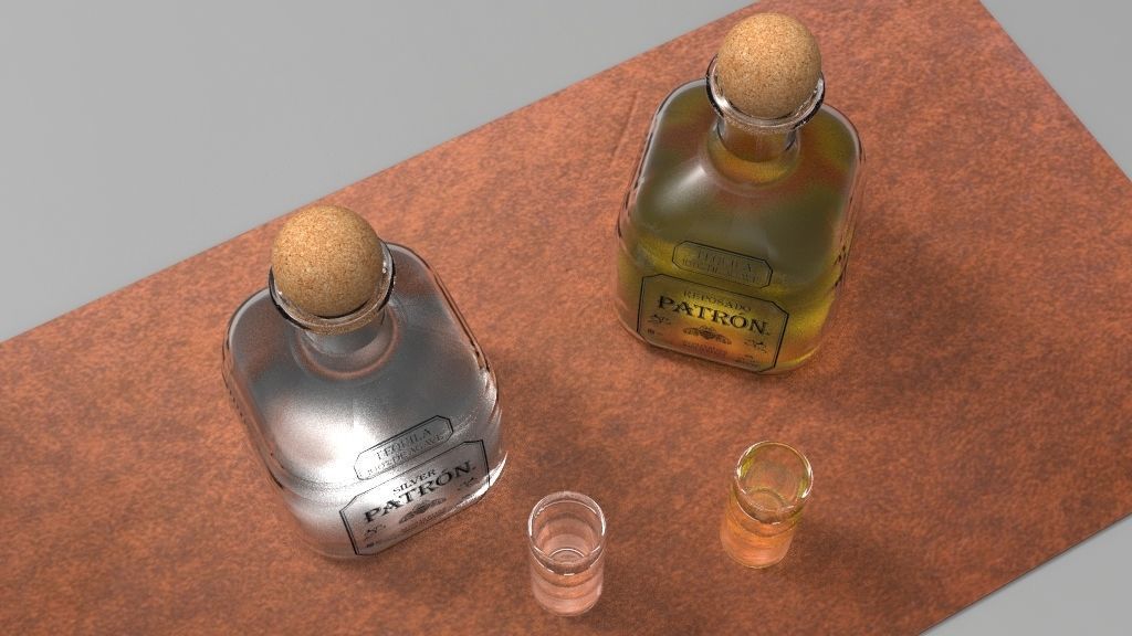Tequila Patron Bottle 3D model_4