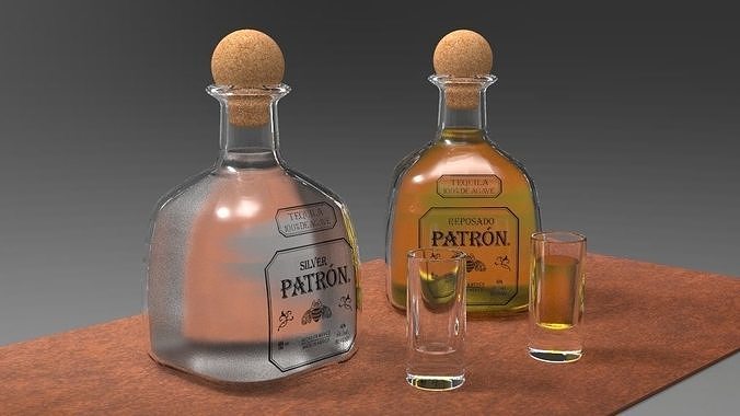 Tequila Patron Bottle 3D model 4