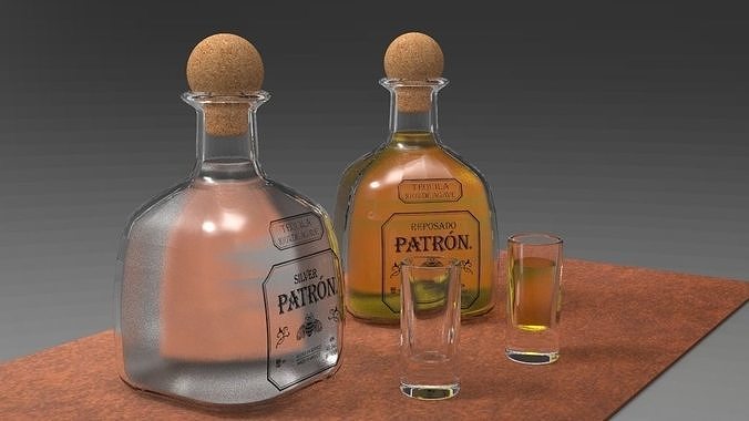 Tequila Patron Bottle 3D model 6
