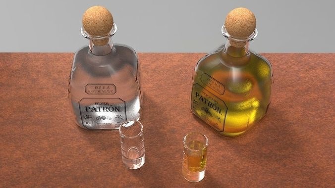Tequila Patron Bottle 3D model 2