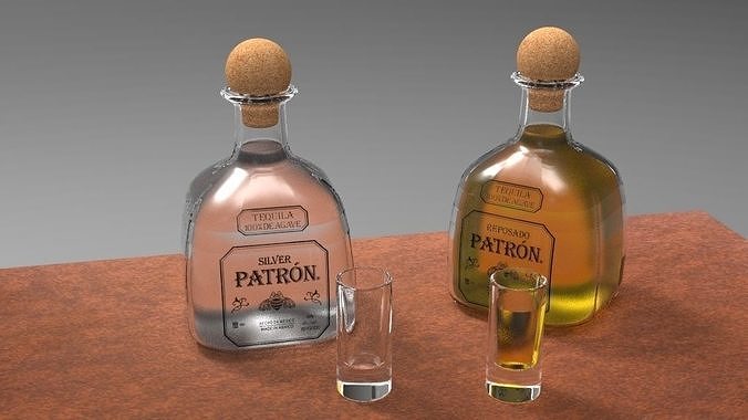 Tequila Patron Bottle 3D model 3