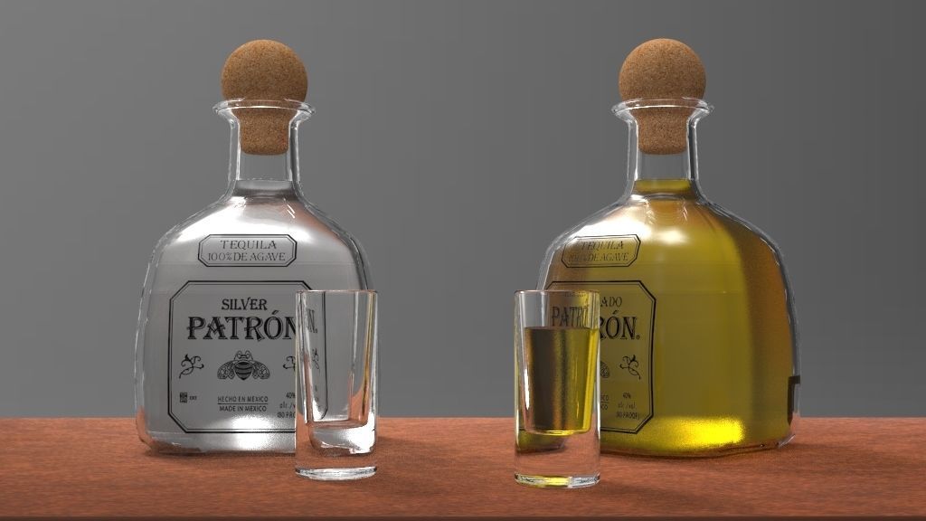 Tequila Patron Bottle 3D model_7