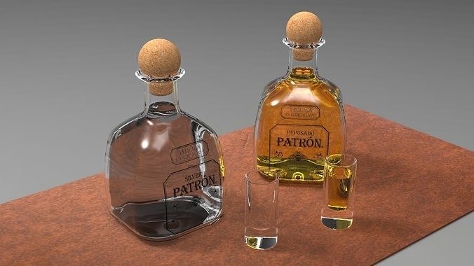 Tequila Patron Bottle 3D model 7