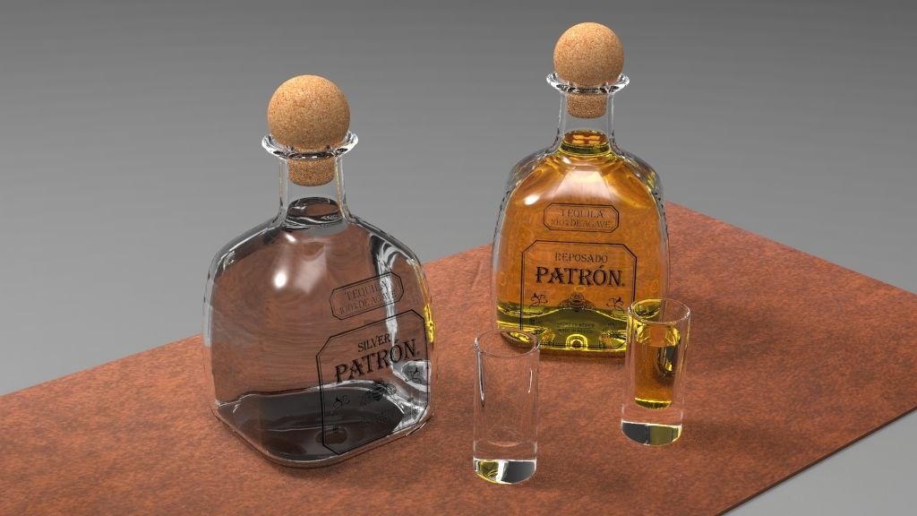 Tequila Patron Bottle 3D model_6