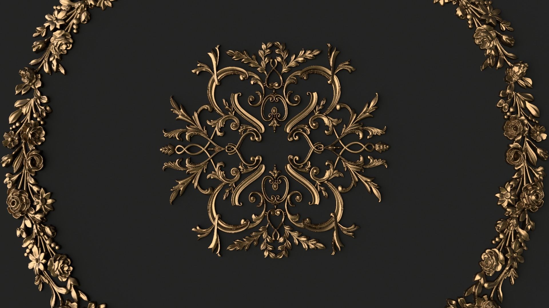 Classic decor ornament v-09 3D model 3D model_3