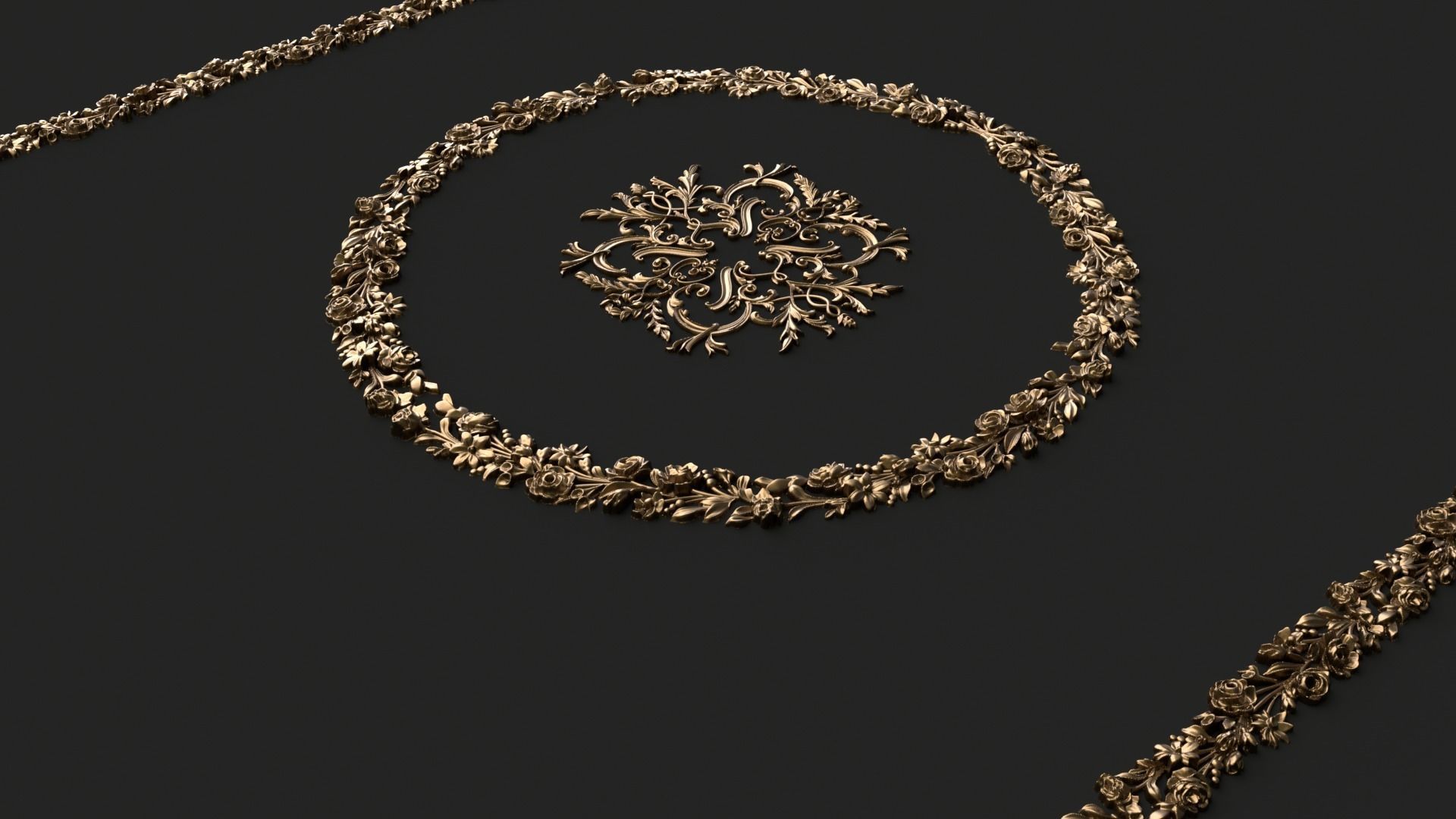 Classic decor ornament v-09 3D model 3D model_2