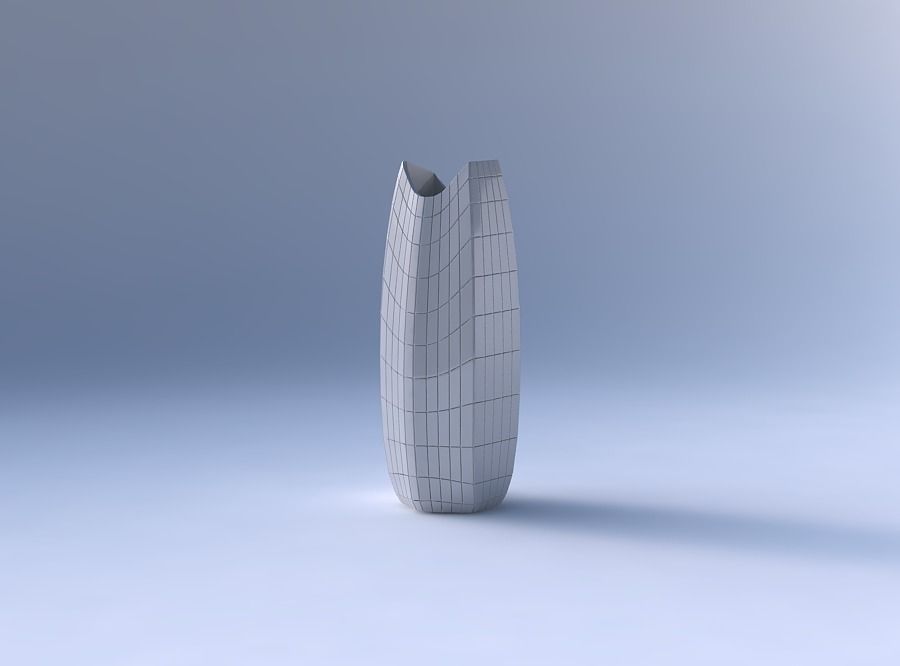 Vase double arc hexagon with grid plates 3D print model_4