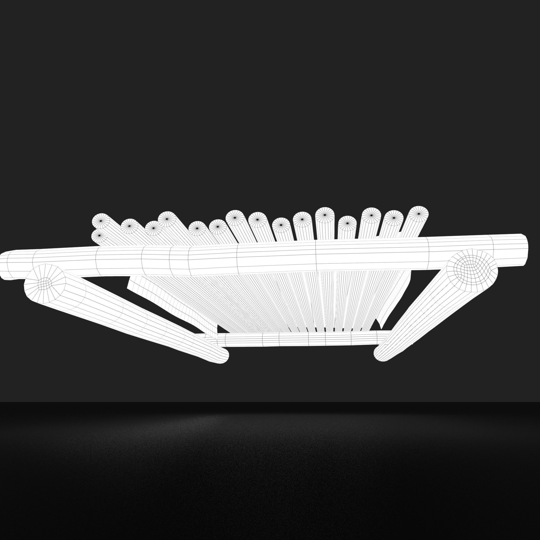 Medieval Bed Low-poly 3D model_39