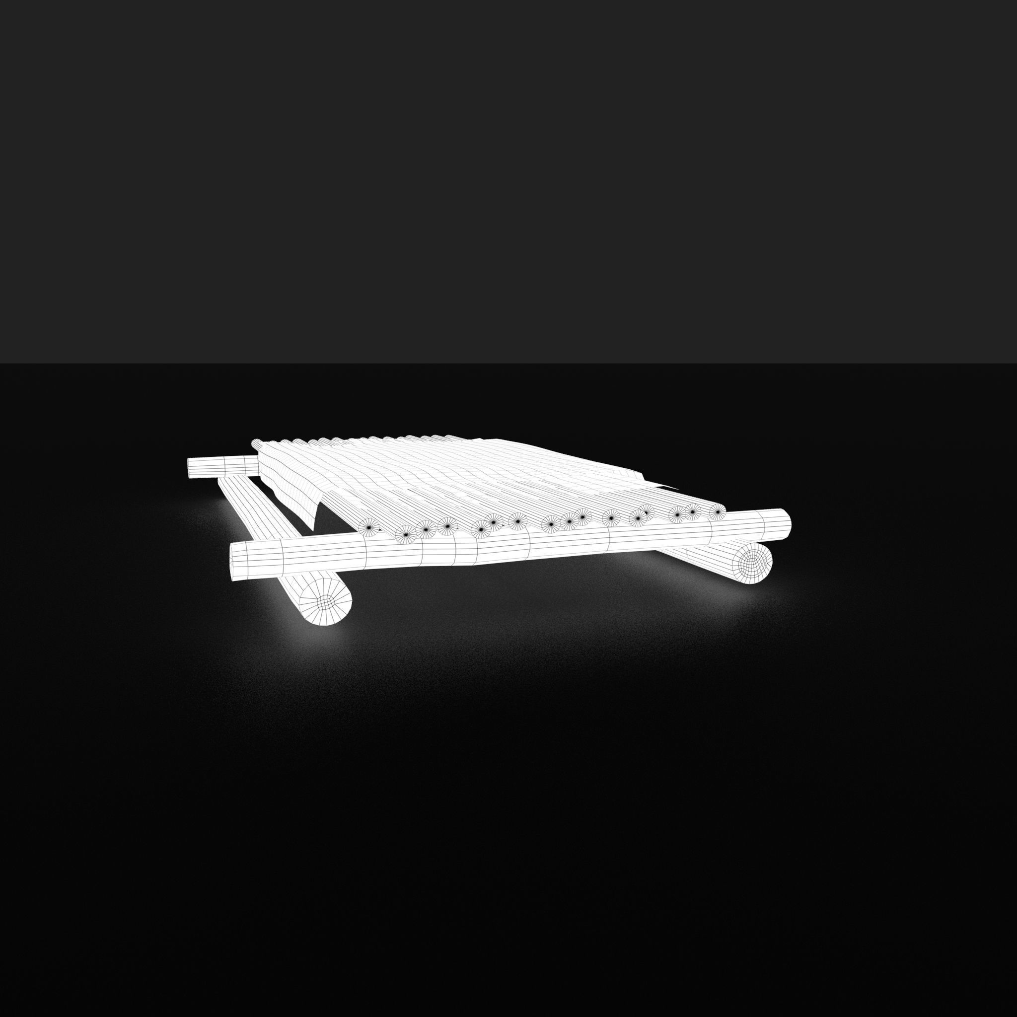 Medieval Bed Low-poly 3D model_25