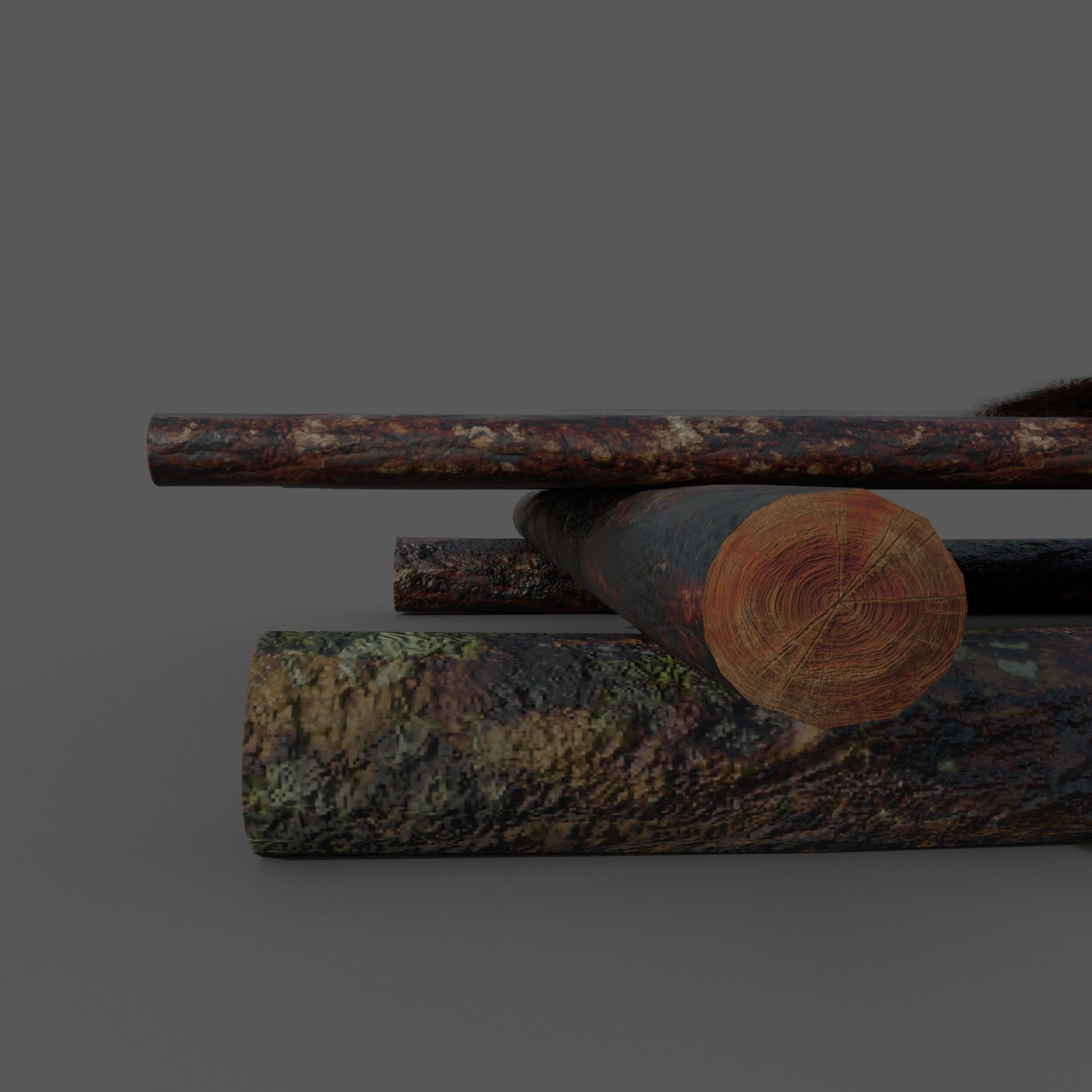 Medieval Bed Low-poly 3D model_6