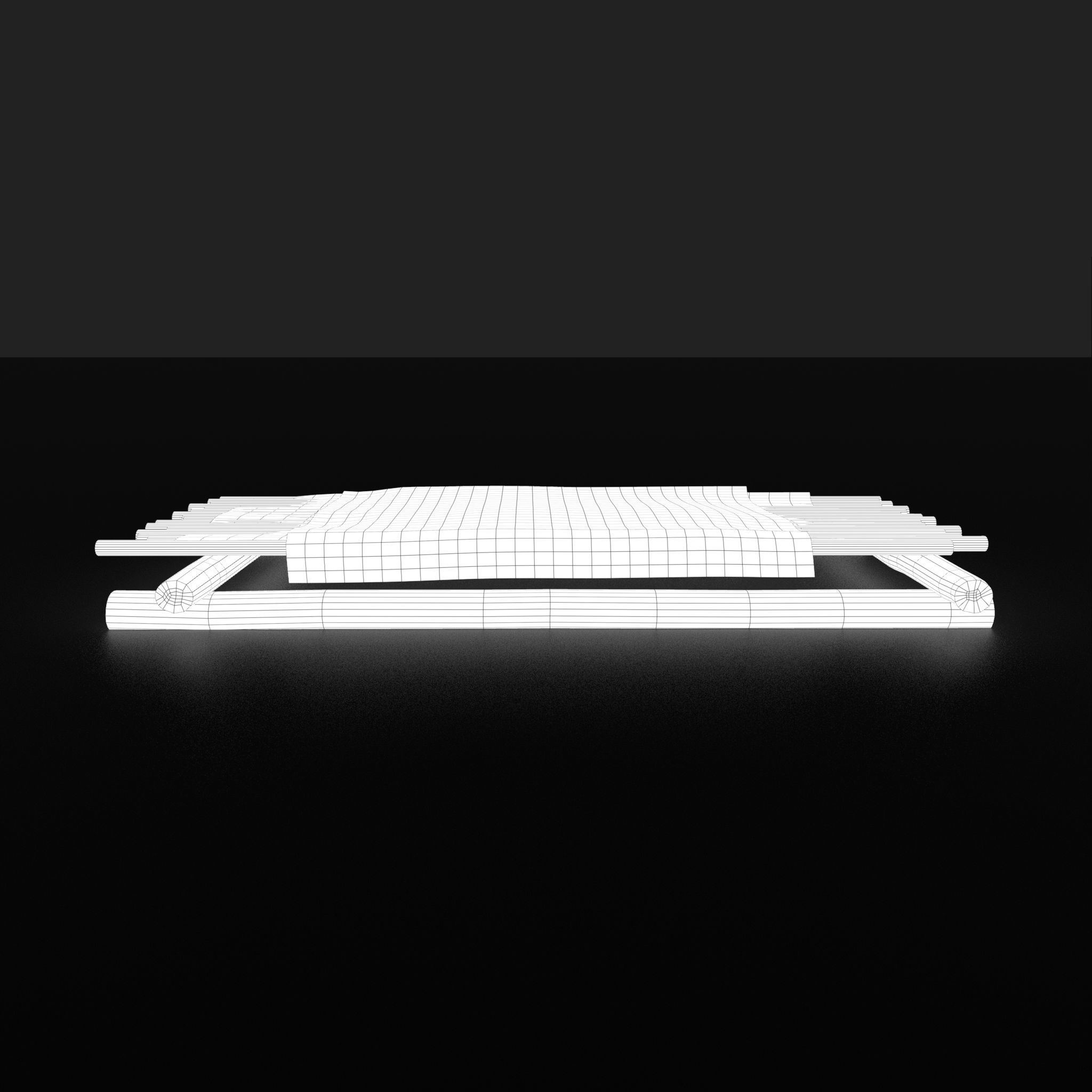 Medieval Bed Low-poly 3D model_22