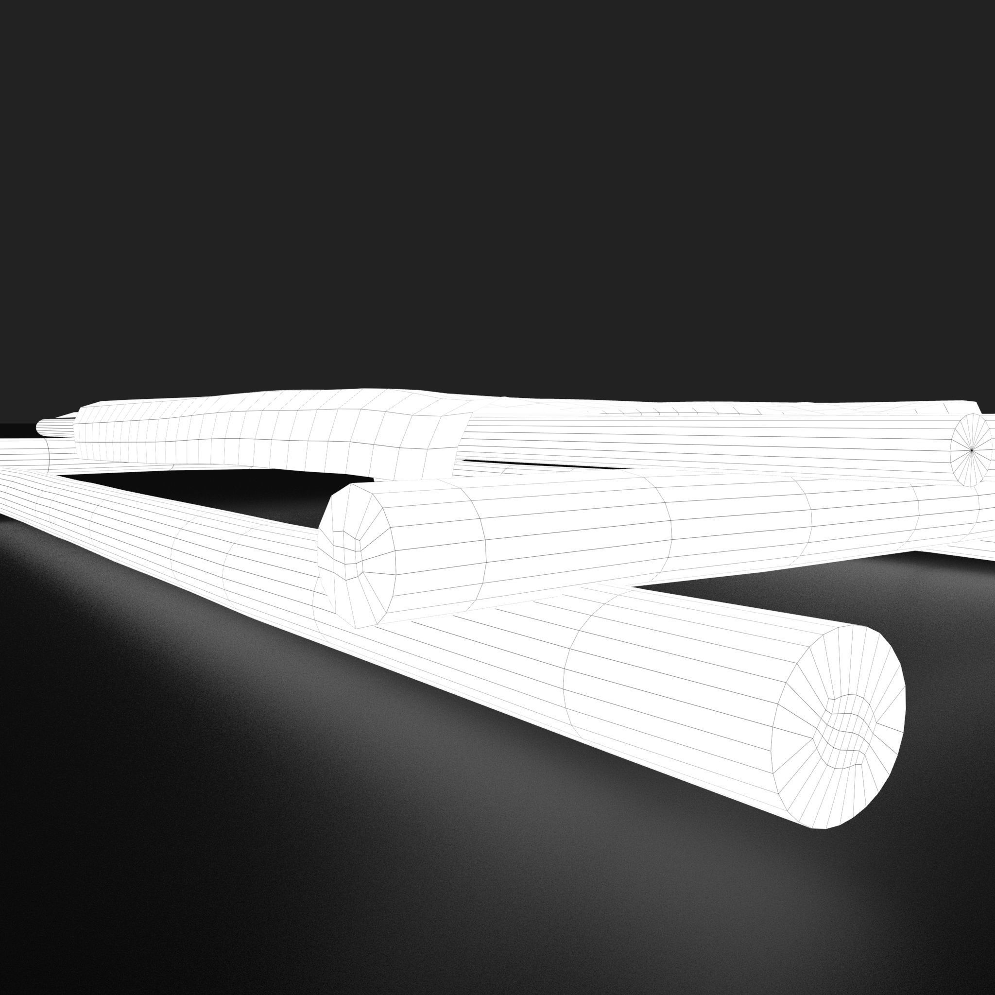 Medieval Bed Low-poly 3D model_37