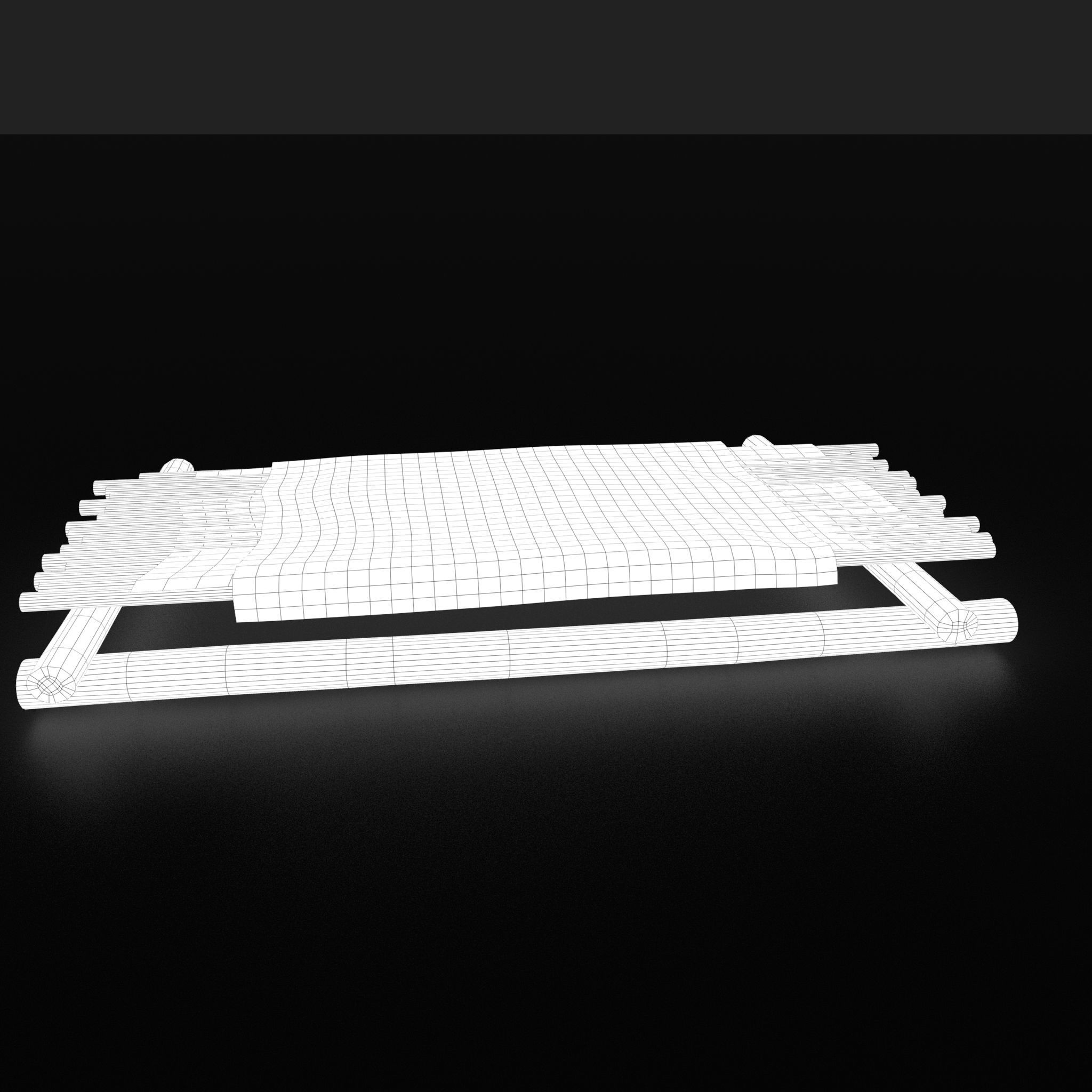 Medieval Bed Low-poly 3D model_28