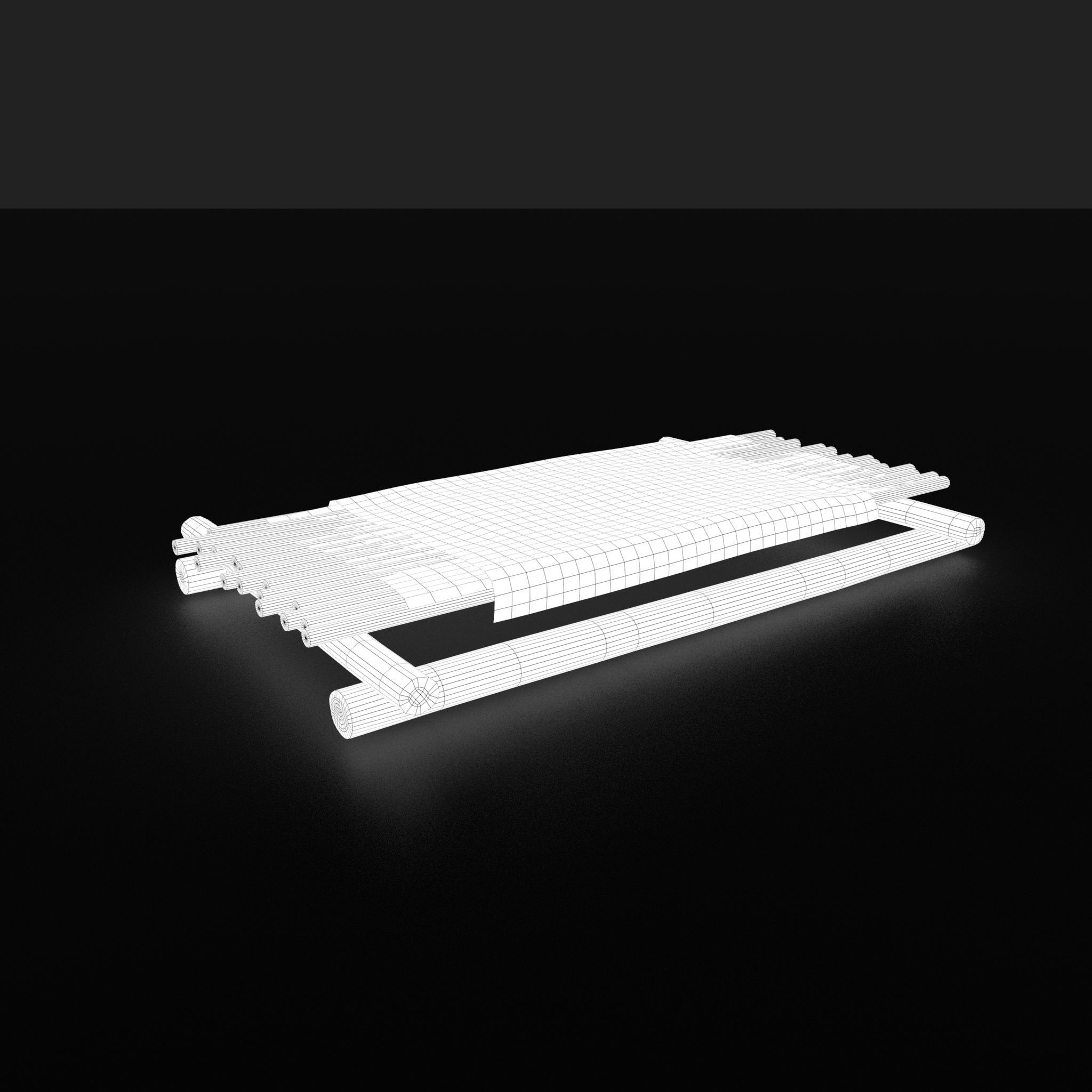 Medieval Bed Low-poly 3D model_27