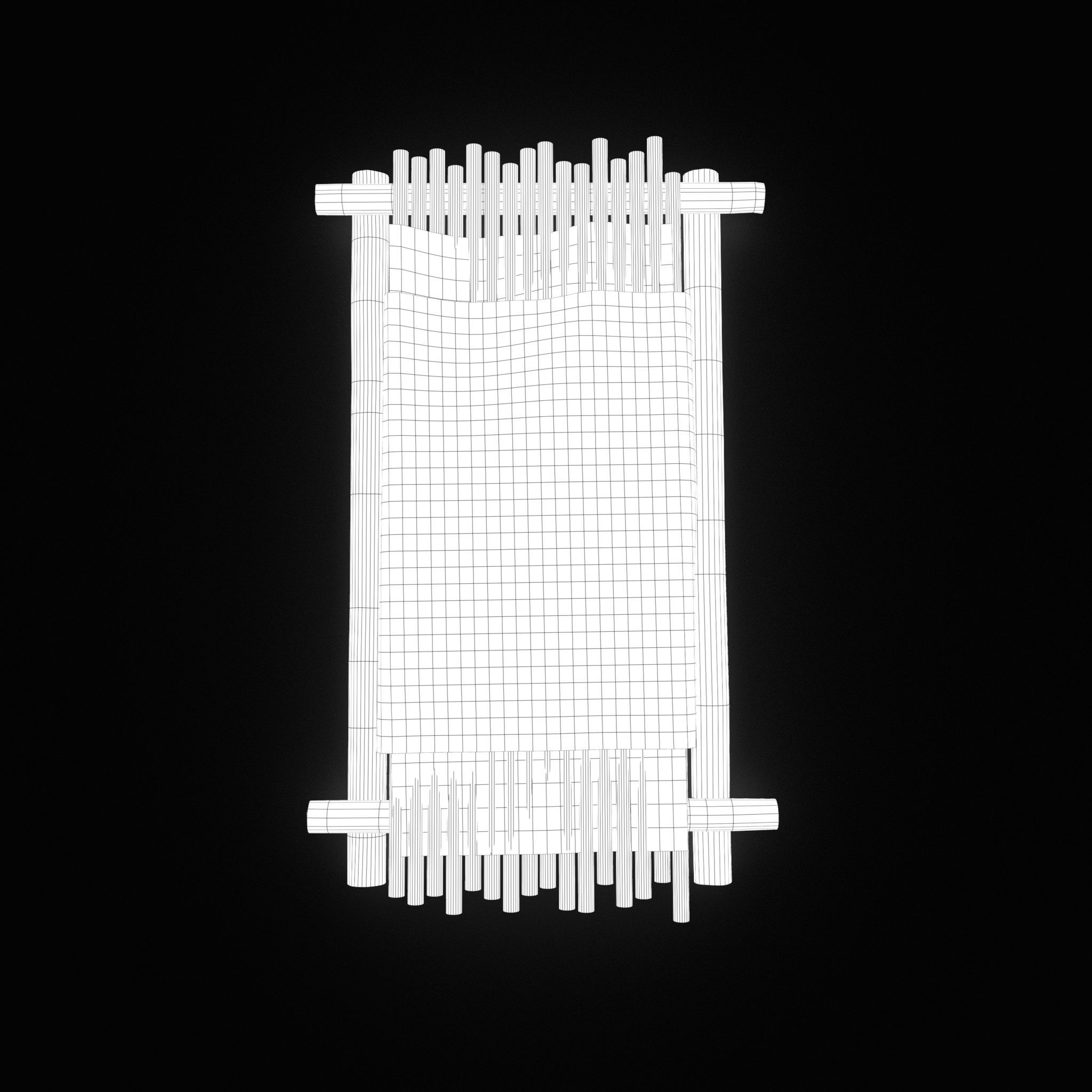 Medieval Bed Low-poly 3D model_35