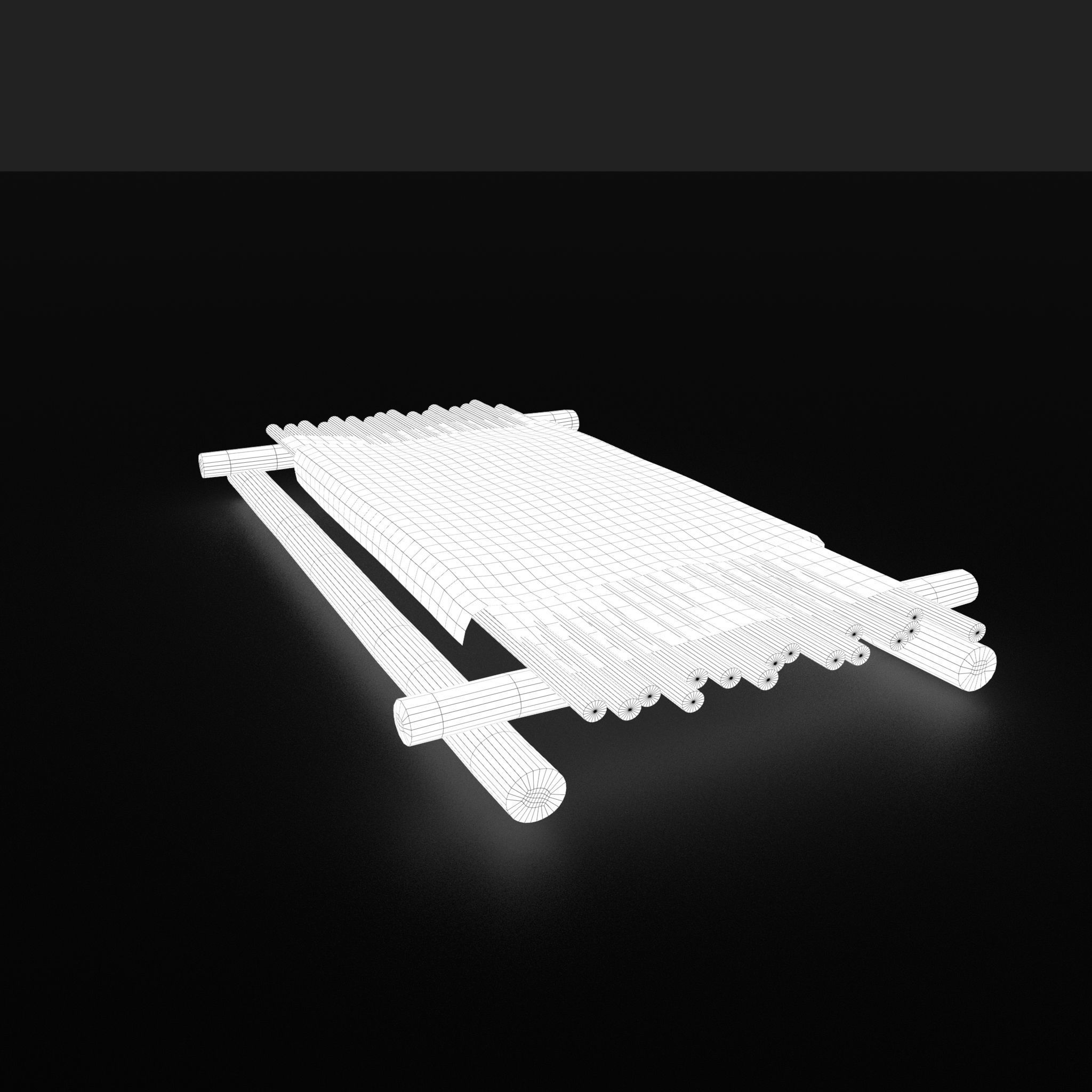 Medieval Bed Low-poly 3D model_30