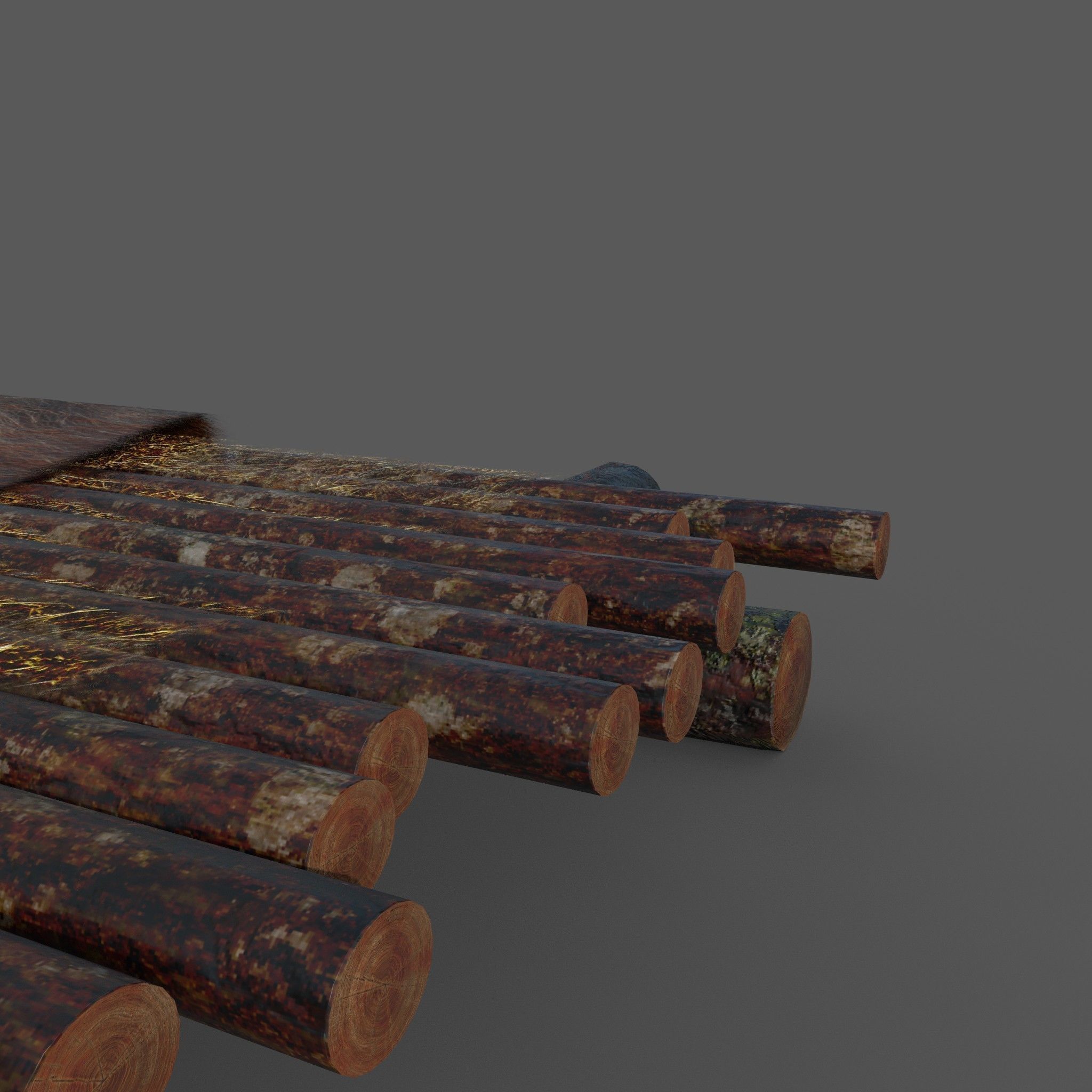 Medieval Bed Low-poly 3D model_9