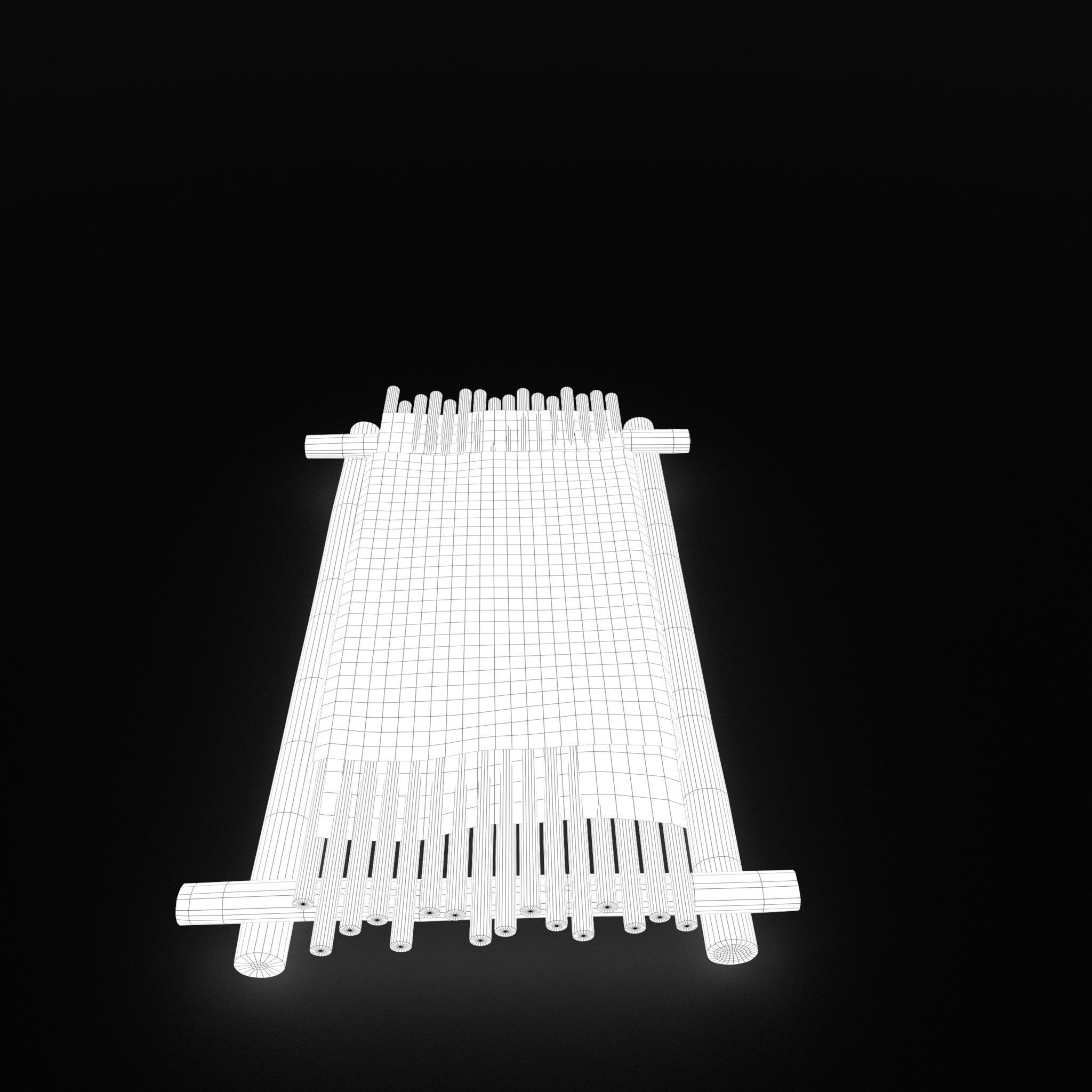 Medieval Bed Low-poly 3D model_38