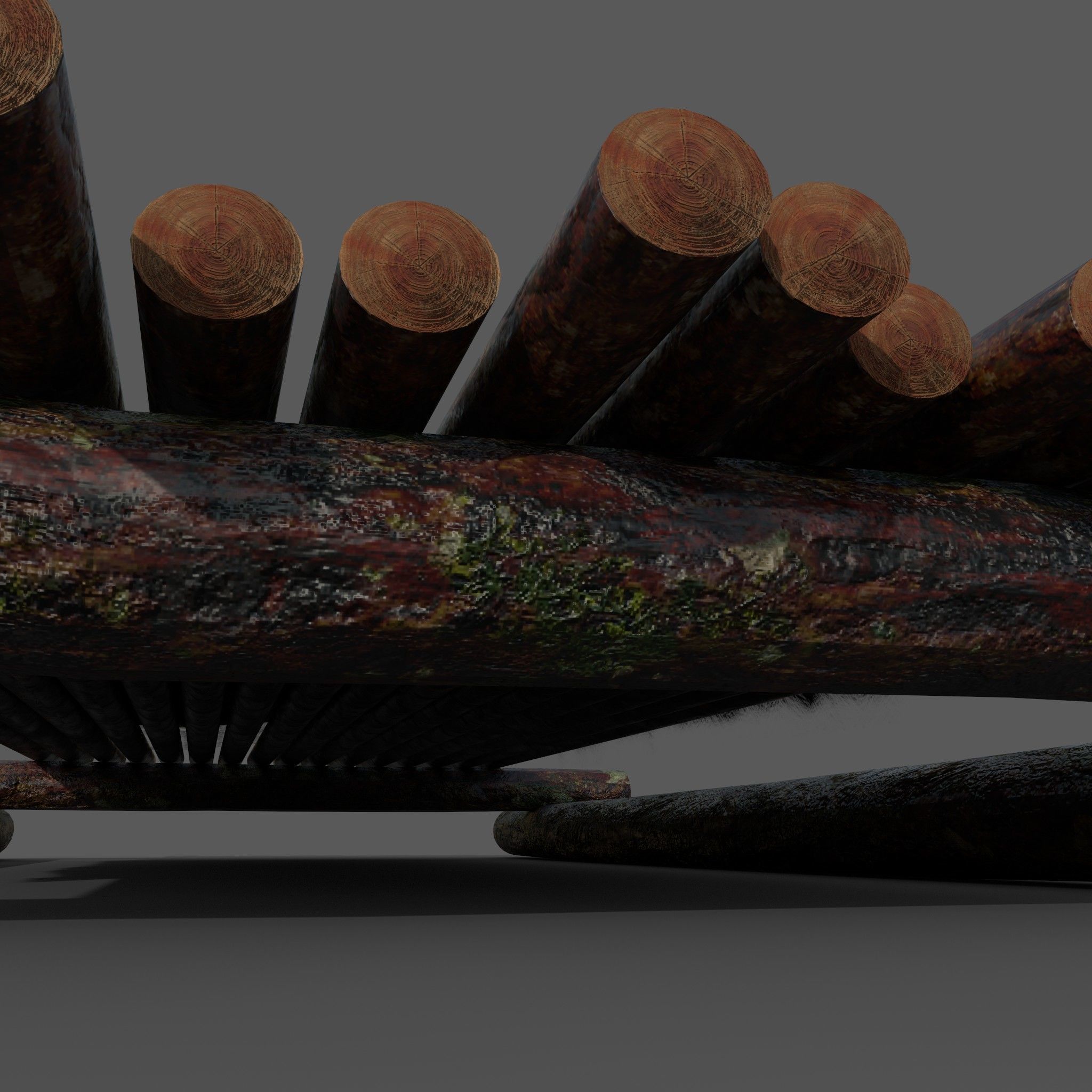 Medieval Bed Low-poly 3D model_10