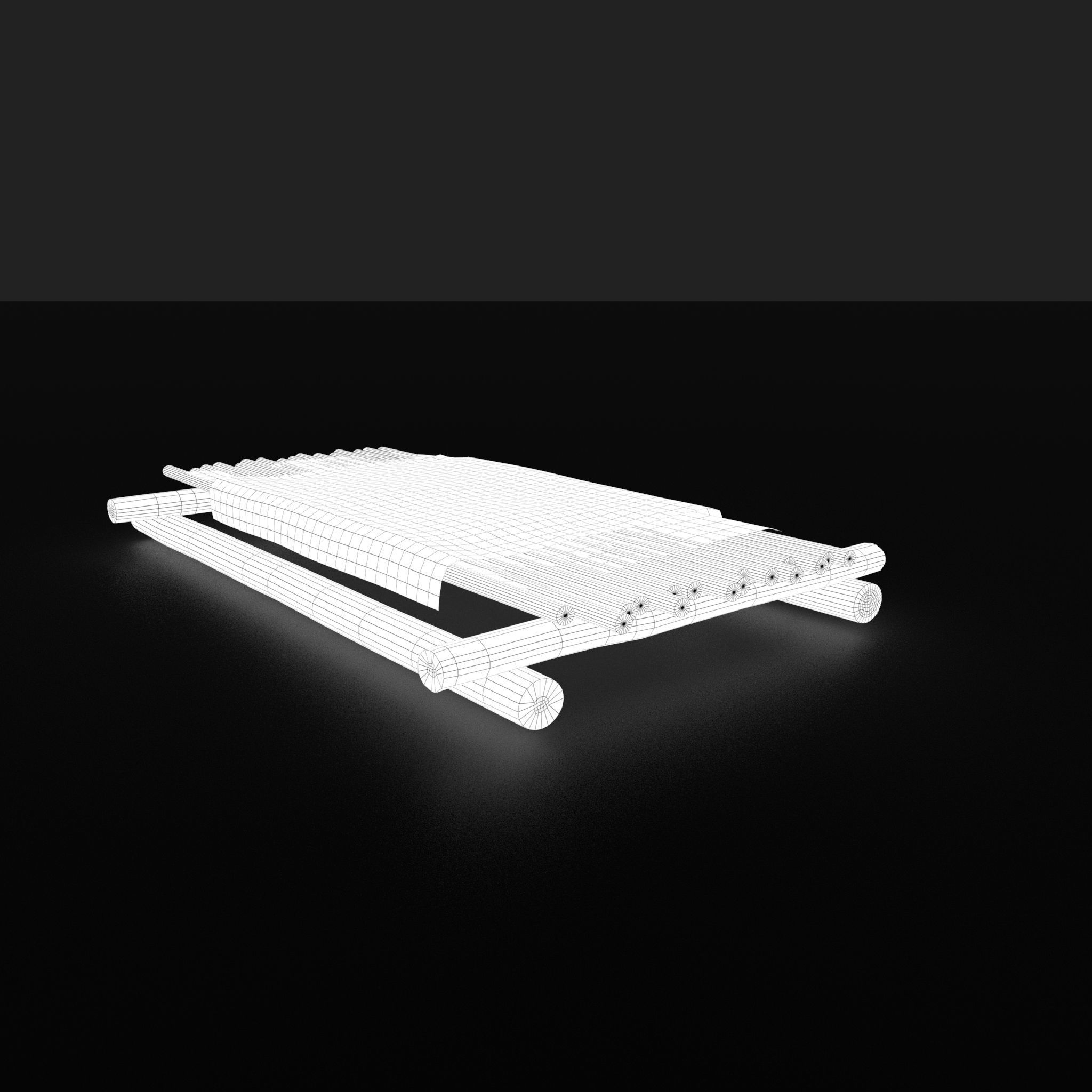 Medieval Bed Low-poly 3D model_24