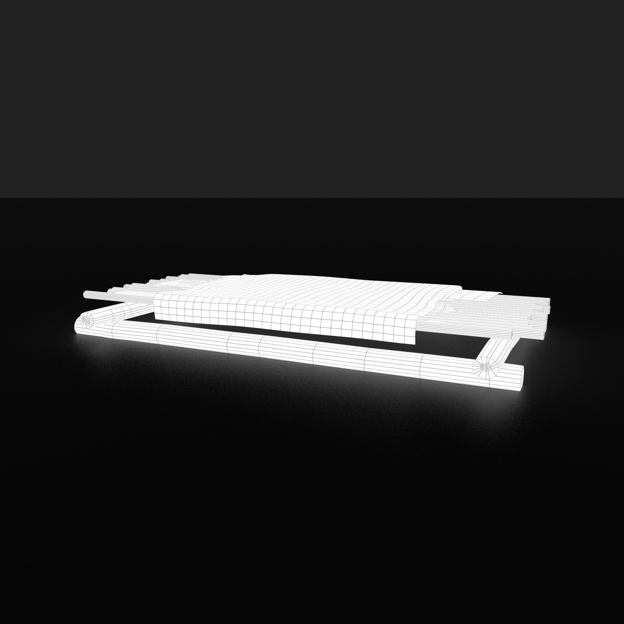 Medieval Bed Low-poly 3D model_23