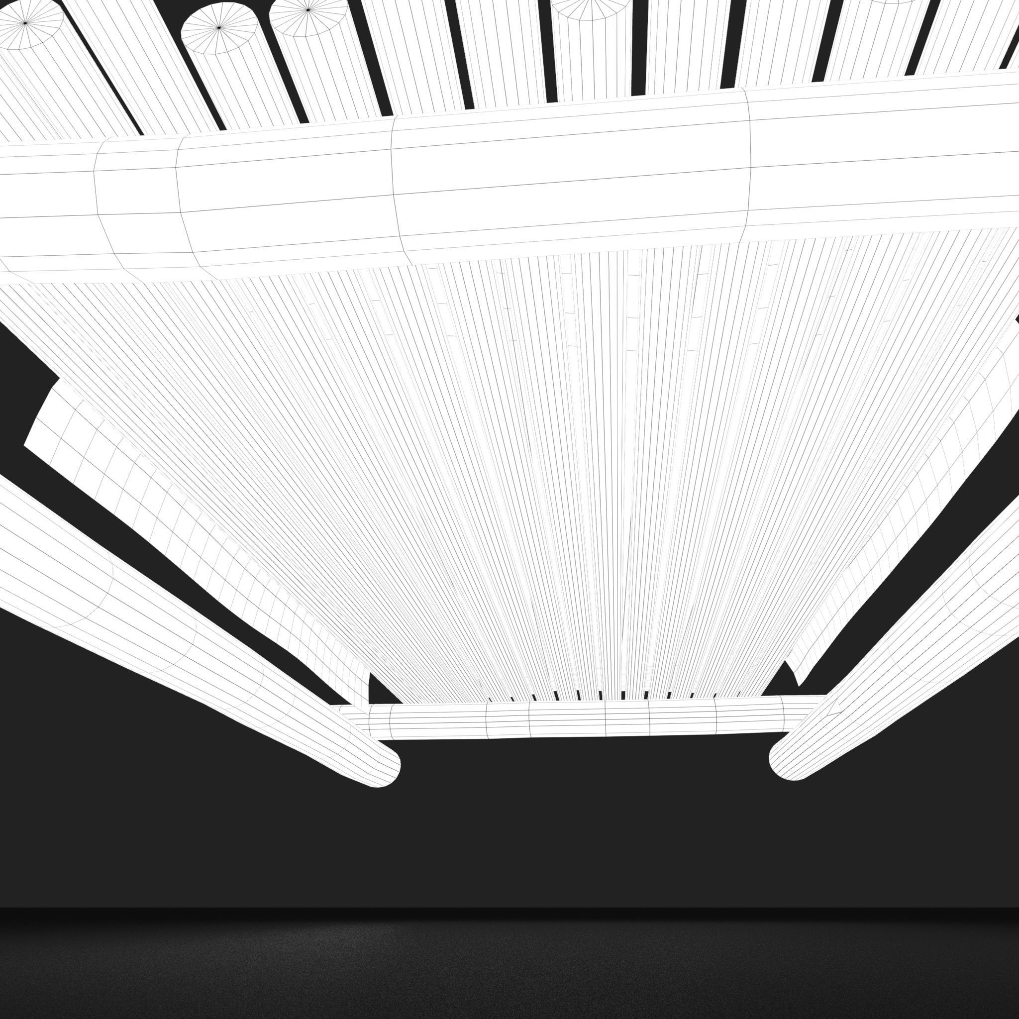 Medieval Bed Low-poly 3D model_40