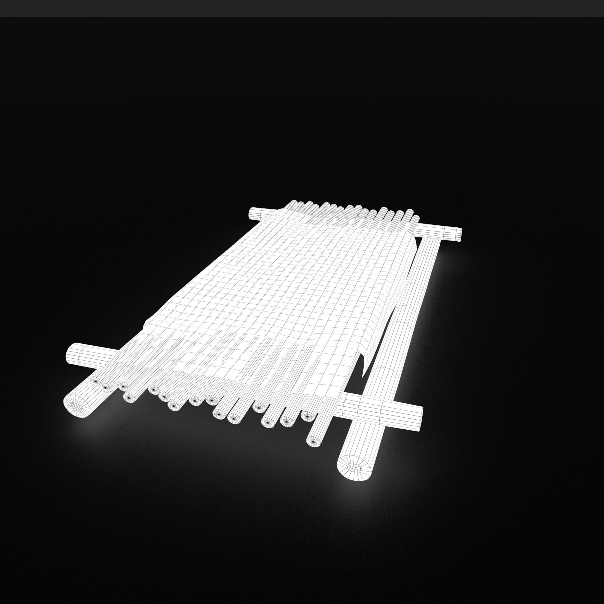 Medieval Bed Low-poly 3D model_32