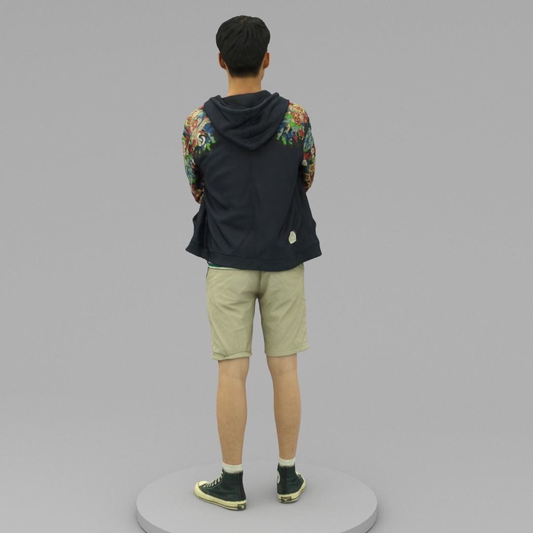 A Tall Young Man With Arms Crossed 3D model_3
